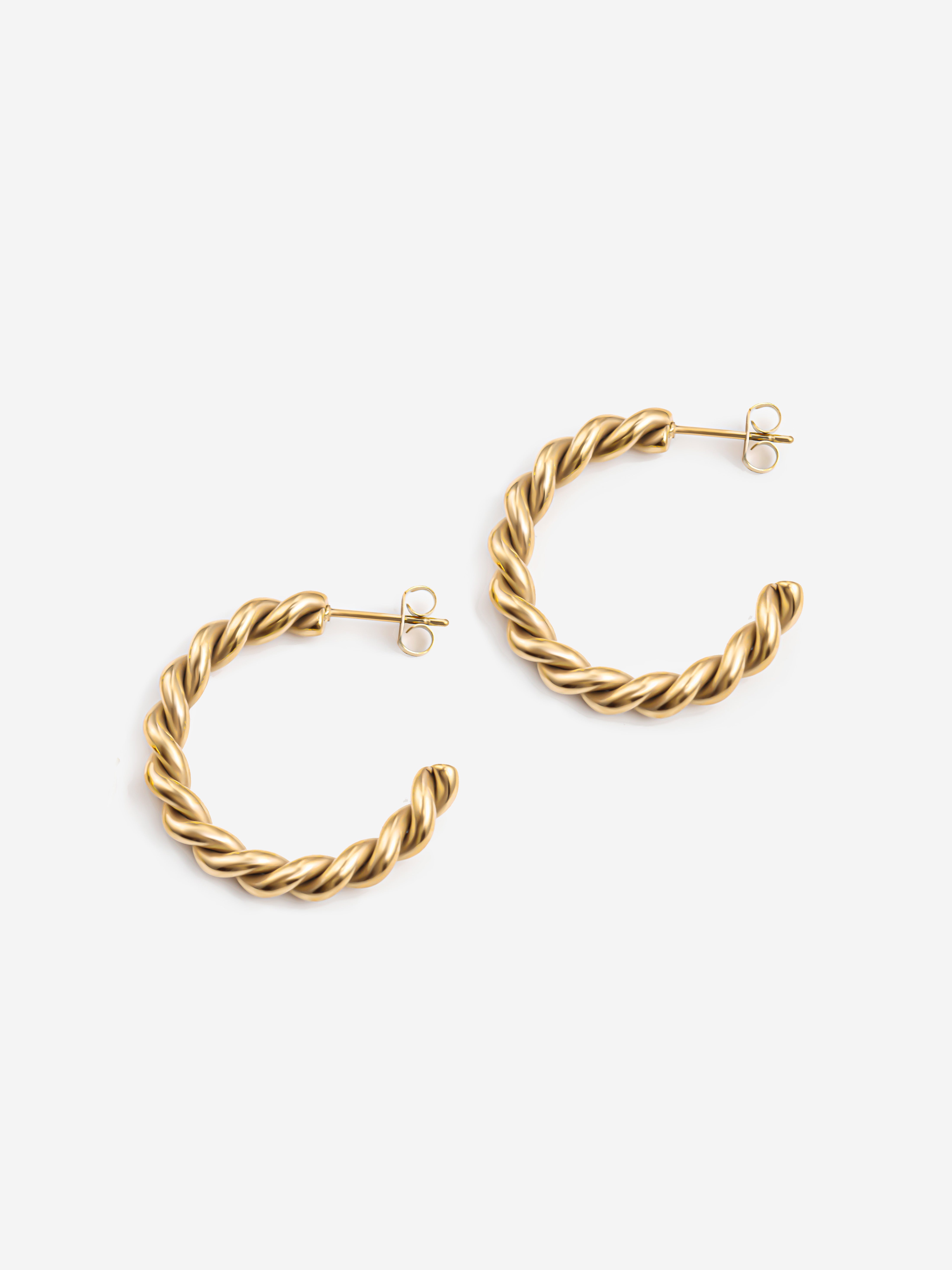 Twisted Rope Hoop Earrings