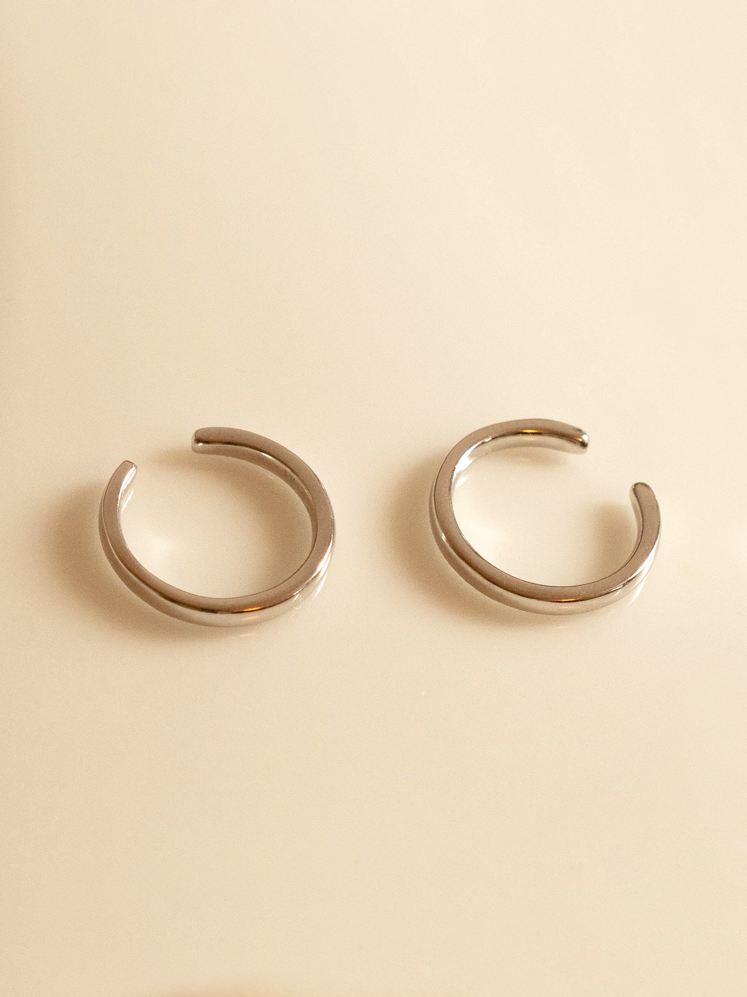 Silver Thin Smooth Ear Cuffs - Adjustable