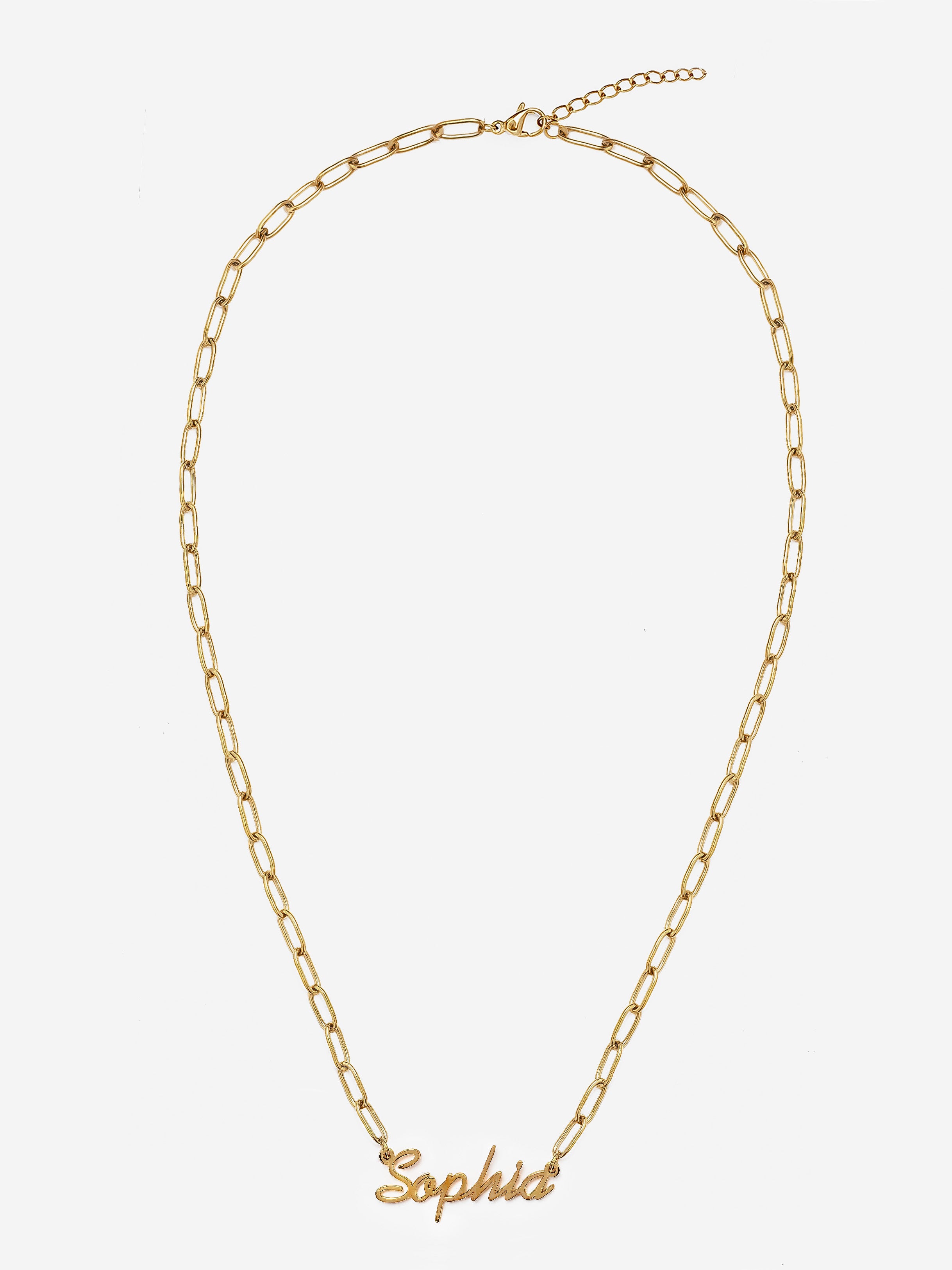 Link Chain Name Necklace - Signature Font