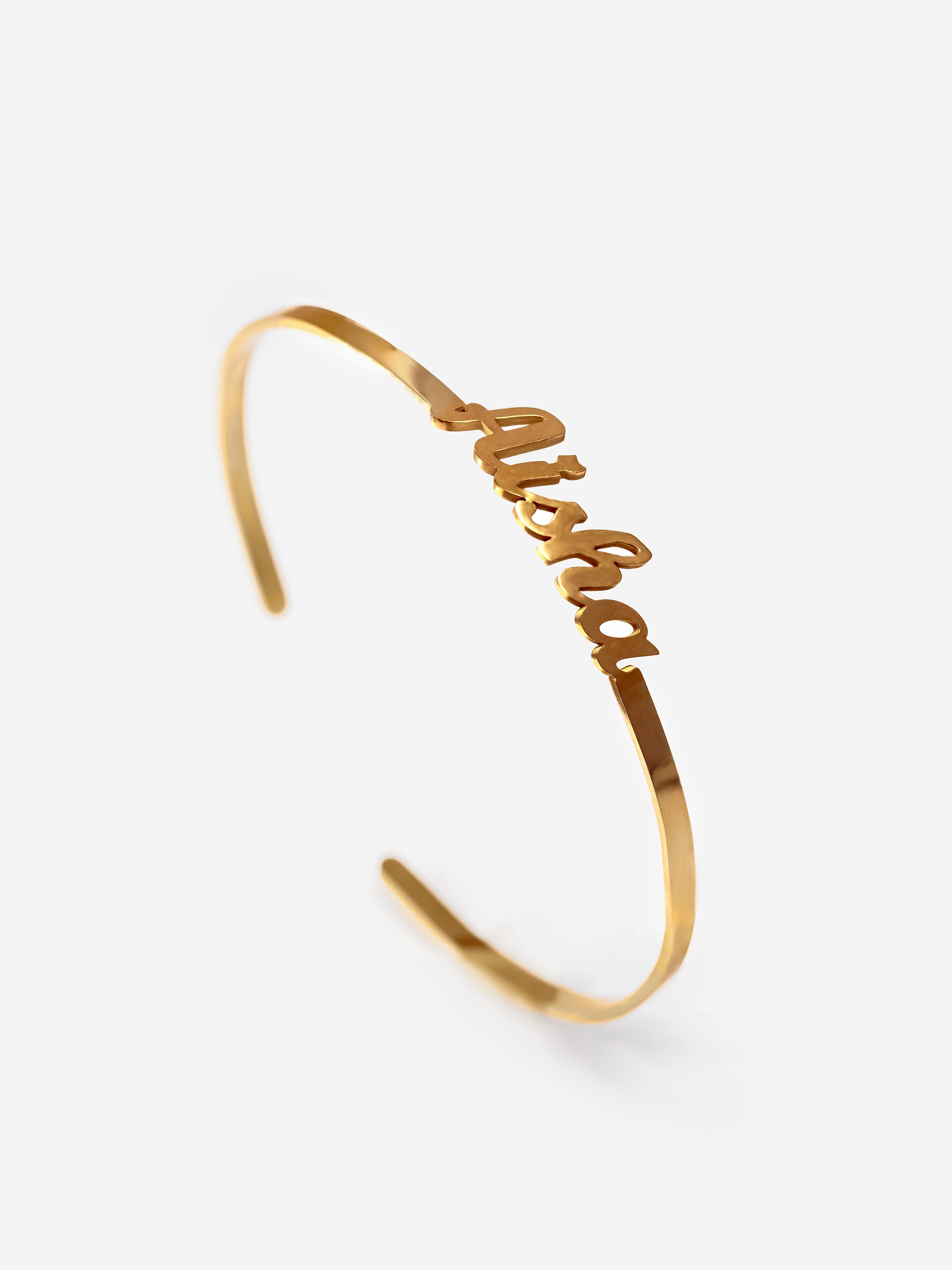 Adjustable Name Cuff Bracelet - Bold Cursive Font