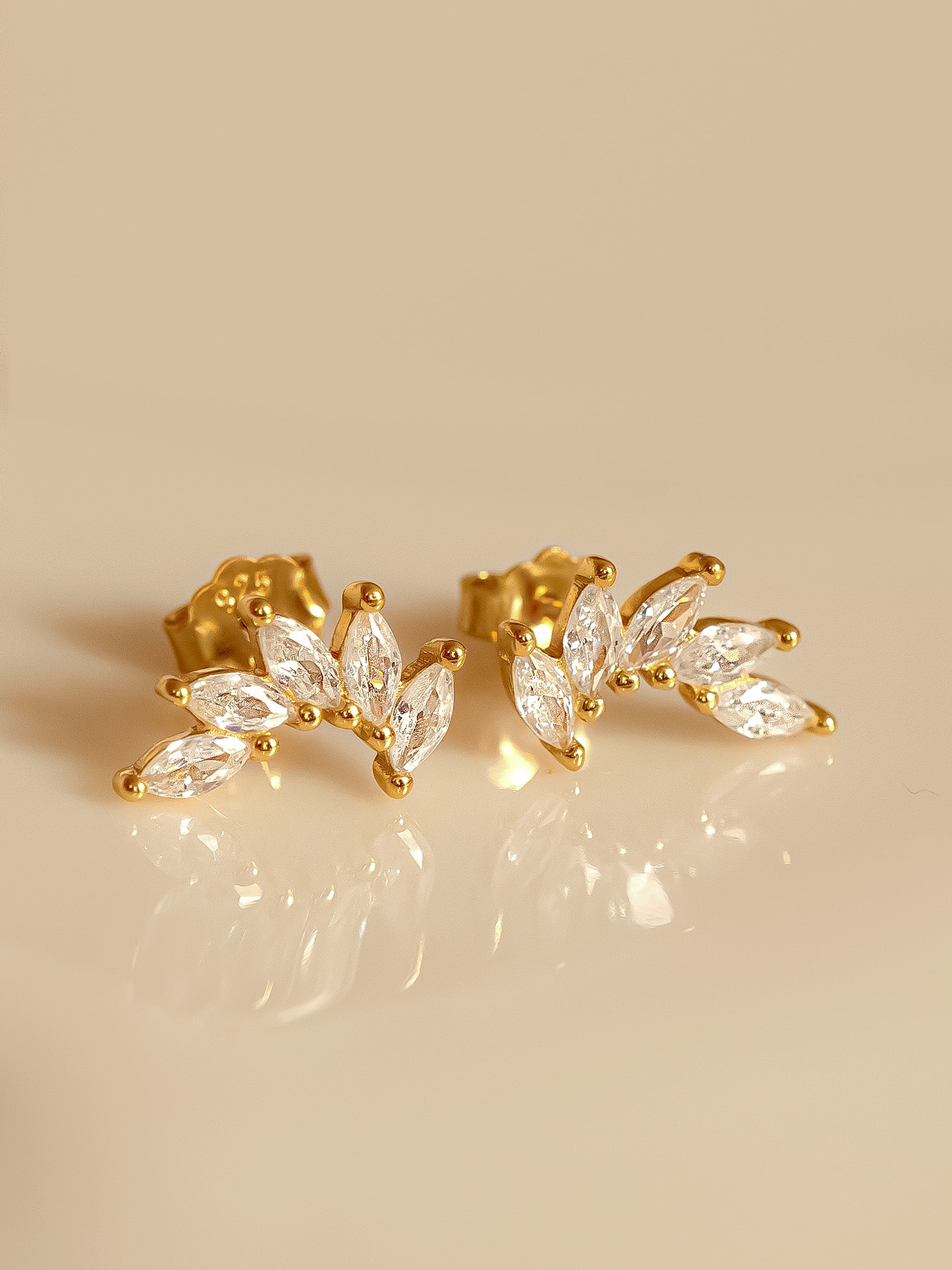 Cluster Stud Earrings - Marquise Crown