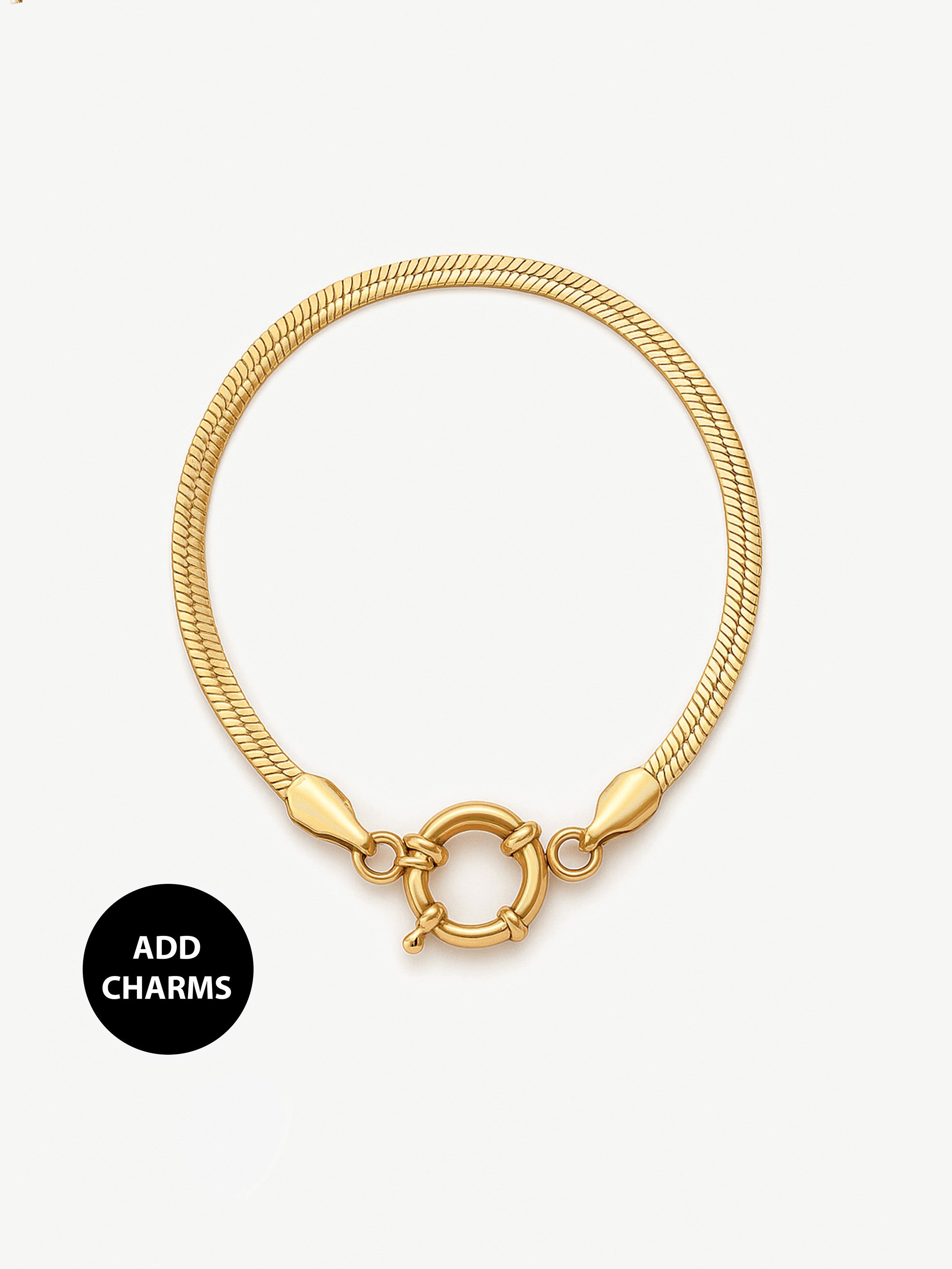 Herringbone Chain Bracelet For Charms