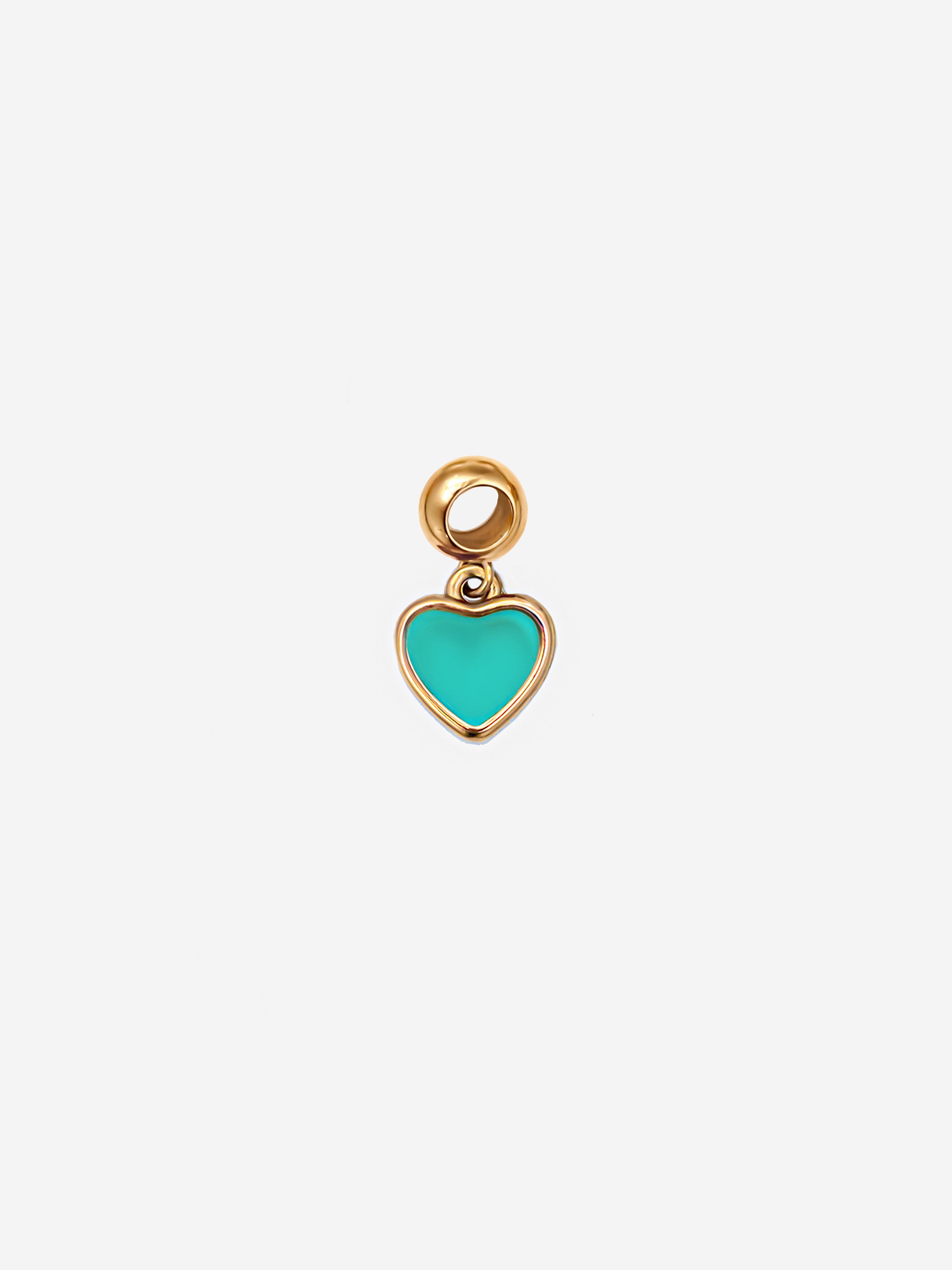 Turquoise Enamel Heart Charm (Small)