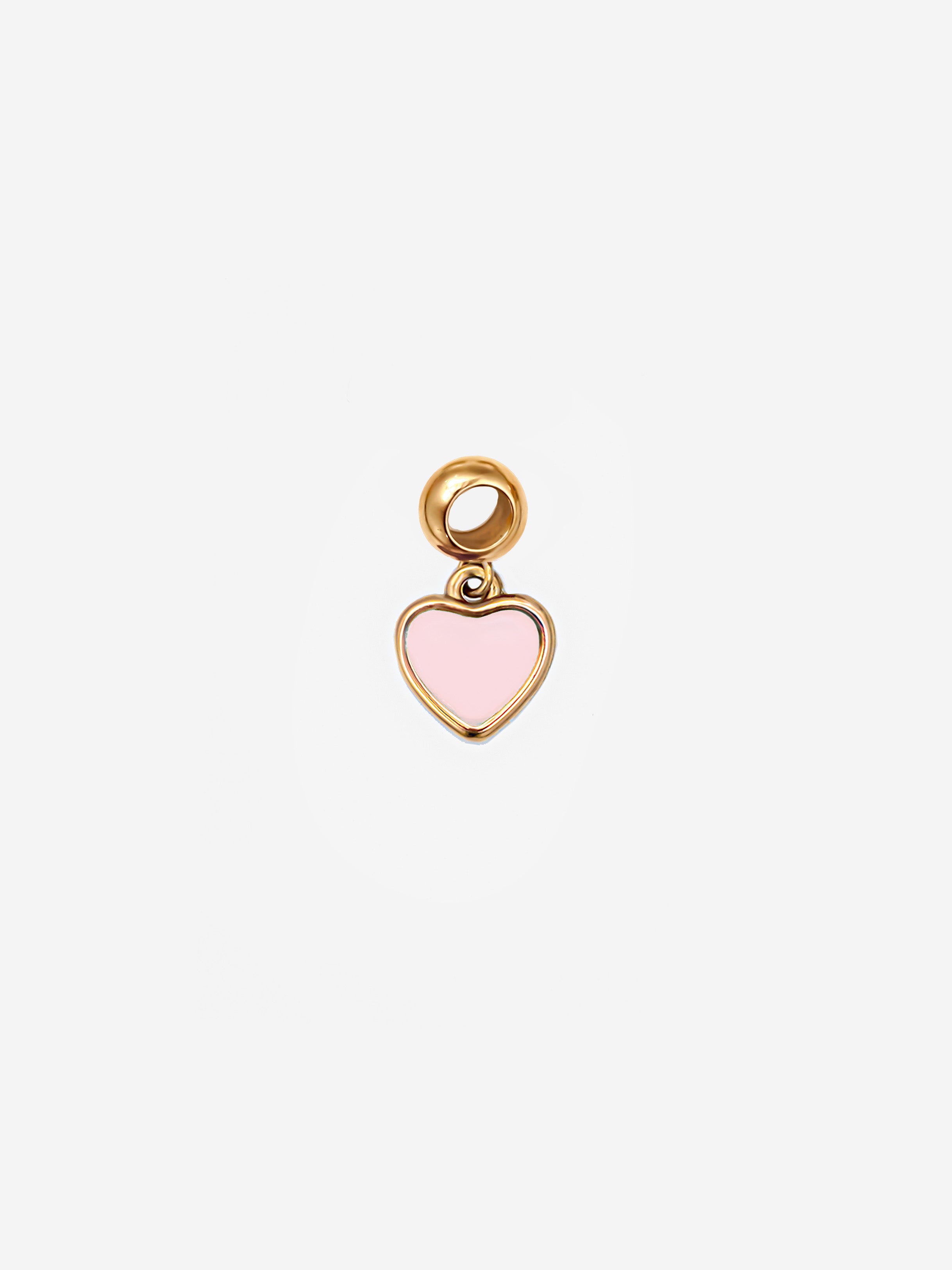 Pink Enamel Heart Charm (Small)