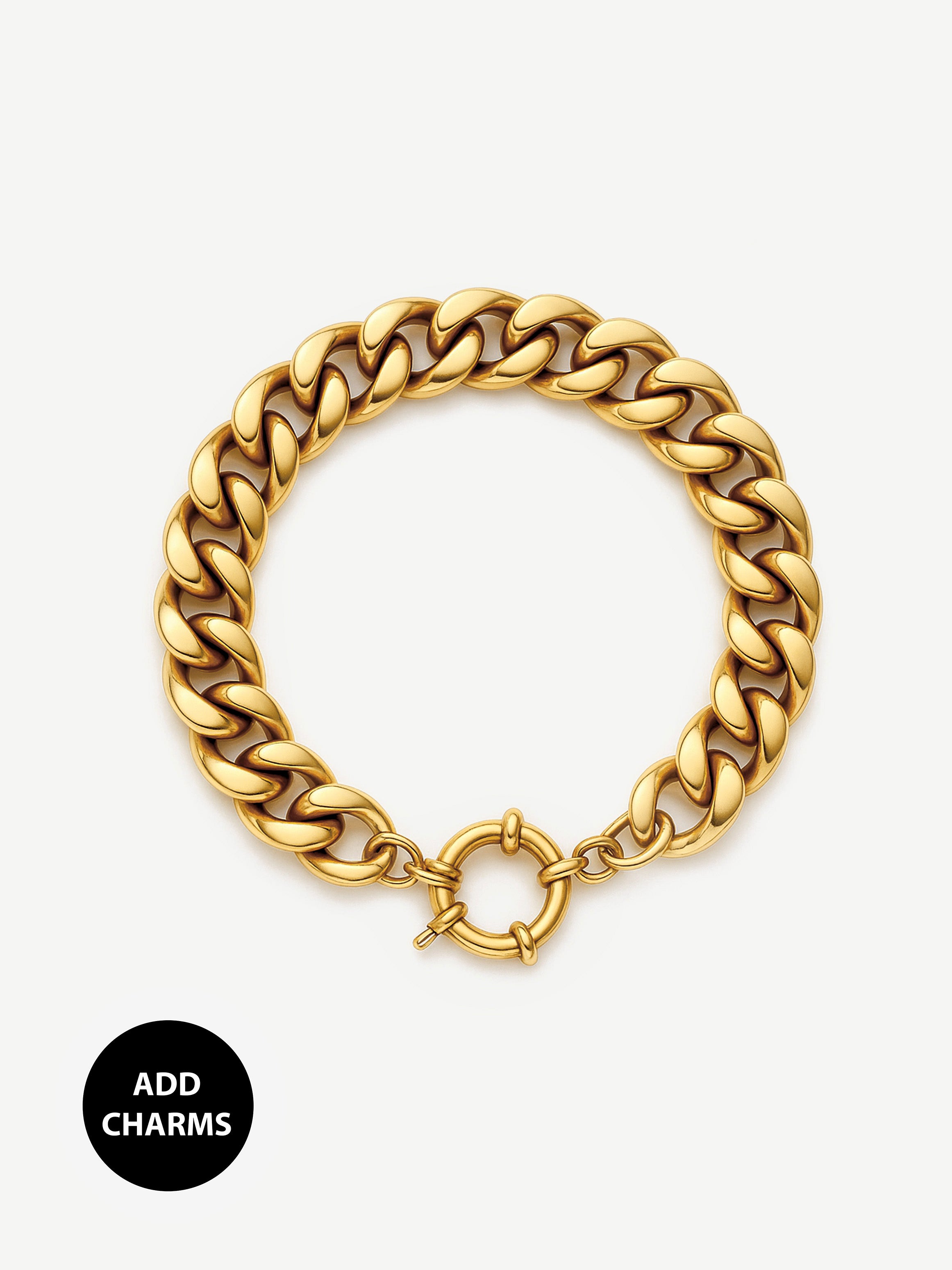 Thick Curb Chain Bracelet For Charms