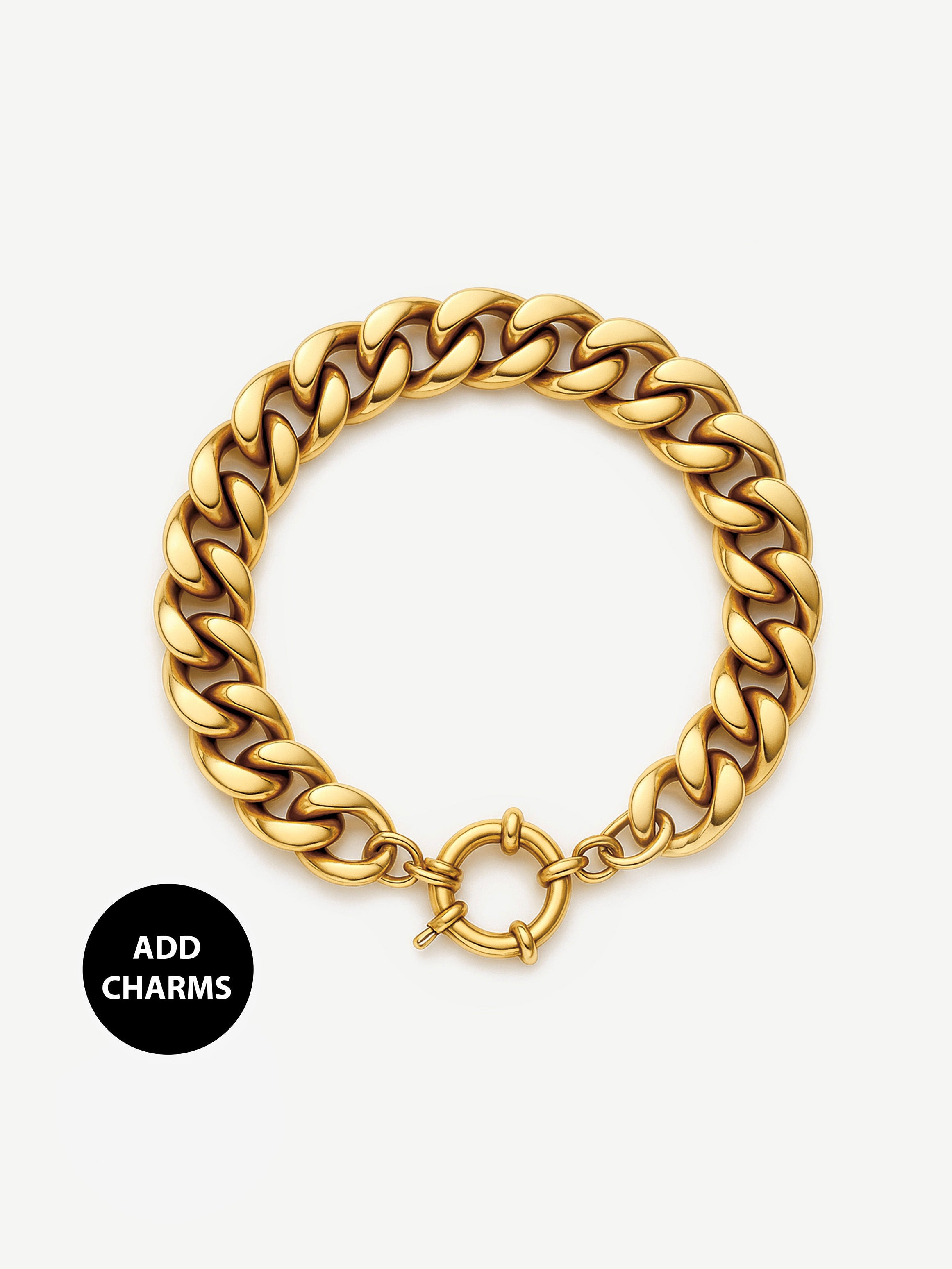 Thick Curb Chain Bracelet For Charms