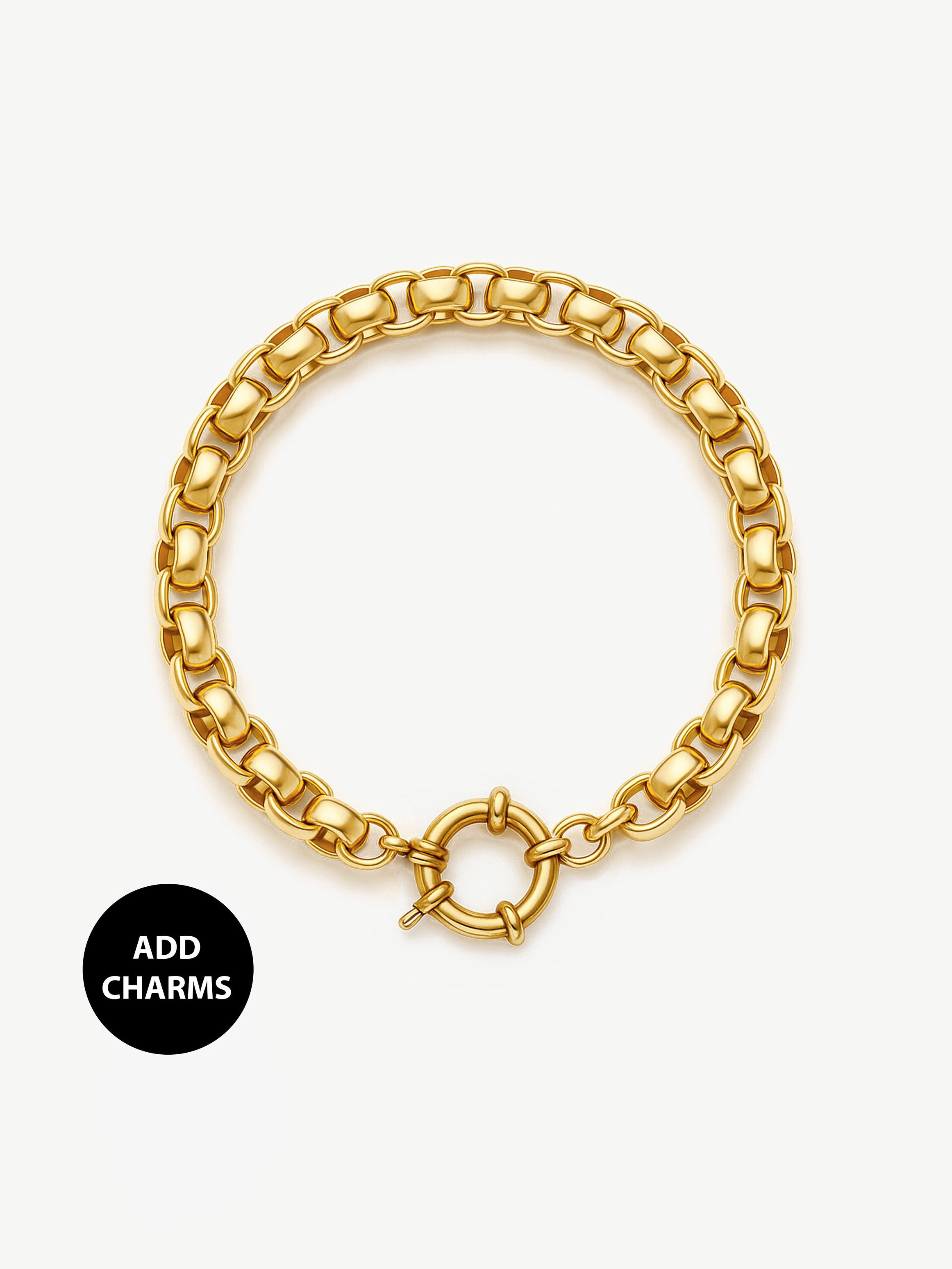 Belcher Box Chain Bracelet For Charms