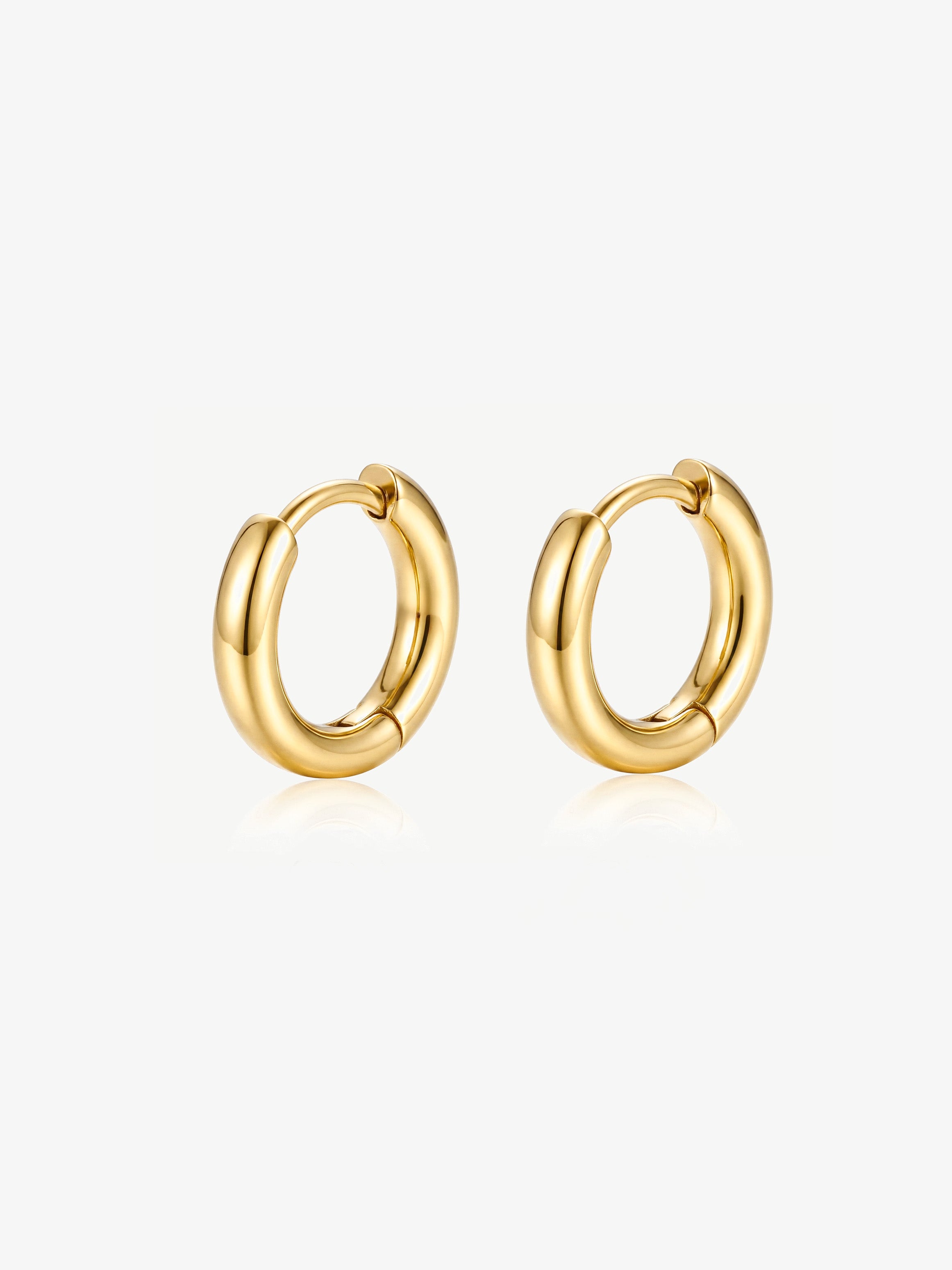 Solid Hoop Earrings - 14mm