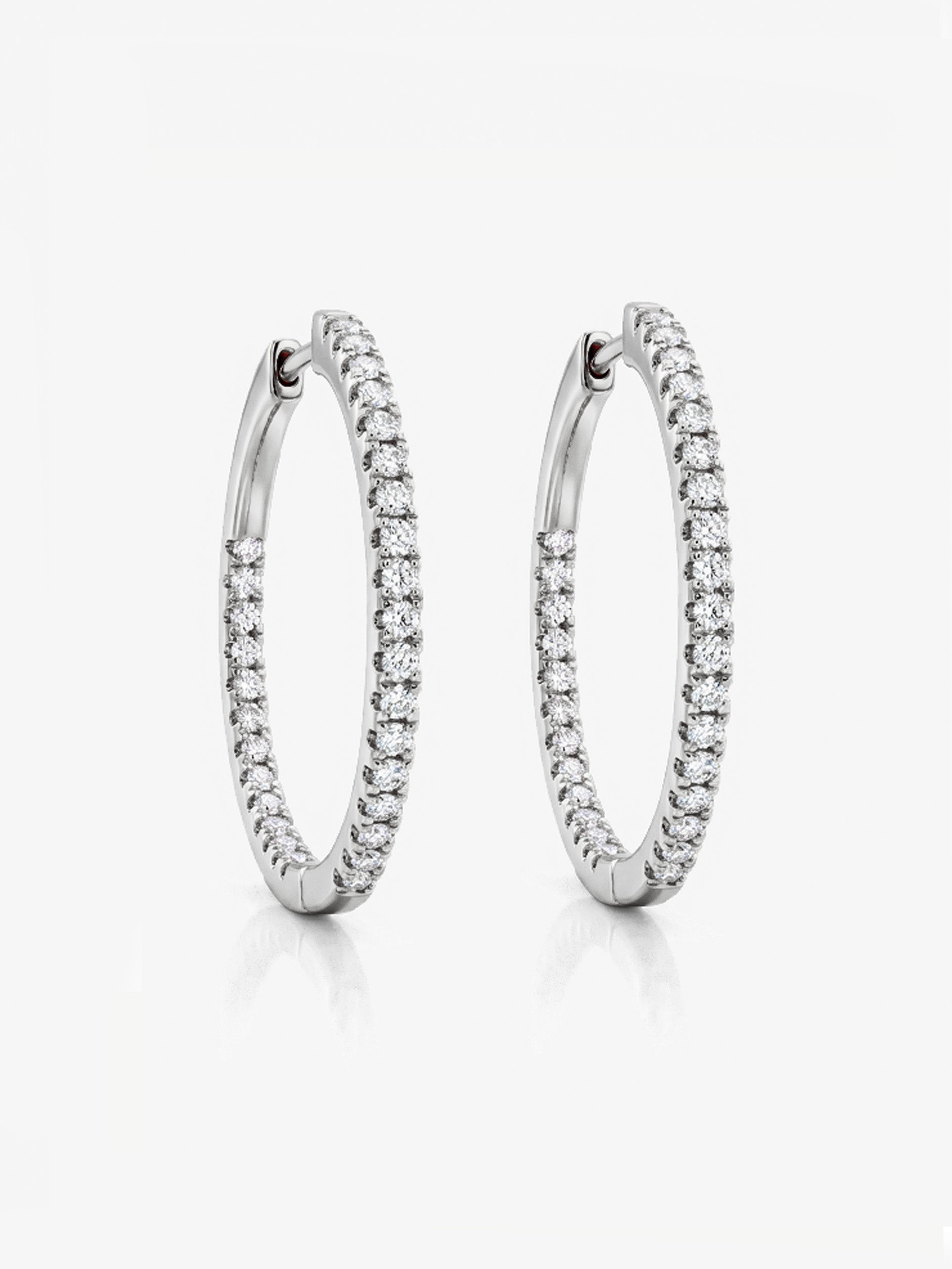 Big Pave Tennis Hoop Earrings With Sparkling Stones