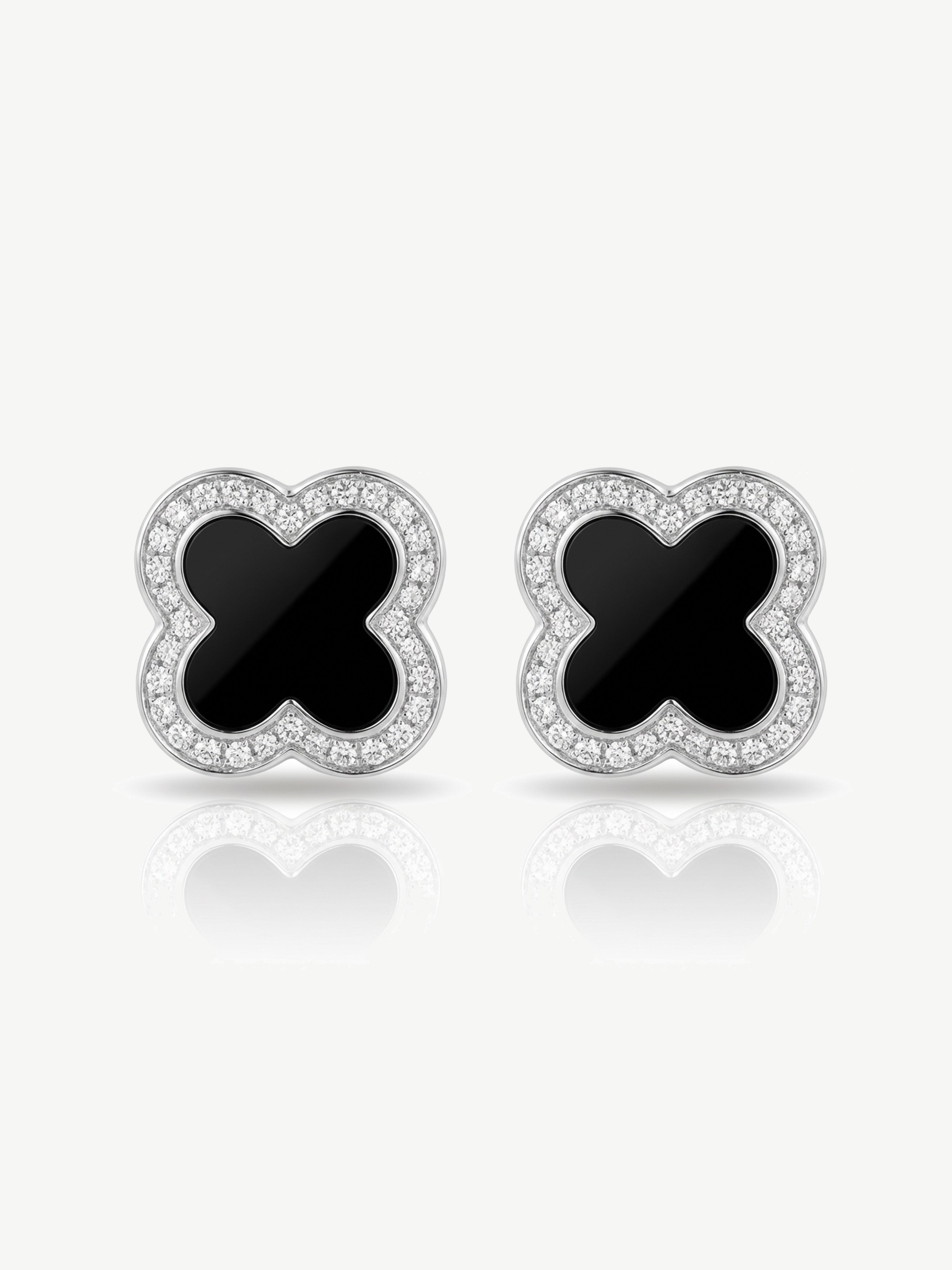 Black Clover Stud Earrings