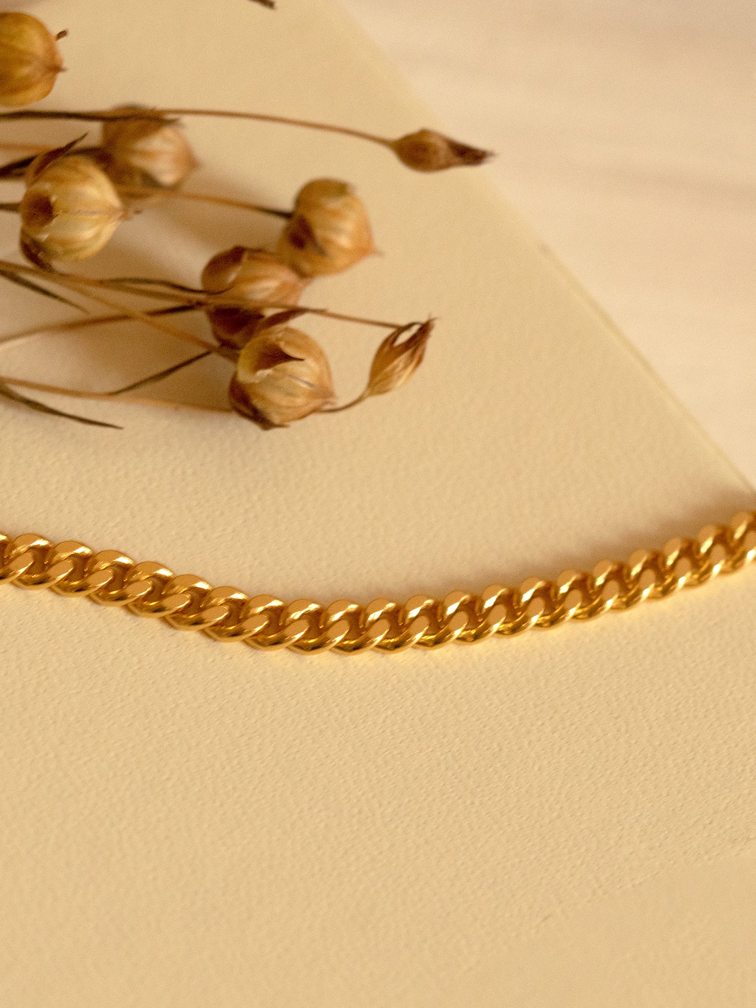 Gold Cuban Curb Chain Necklace