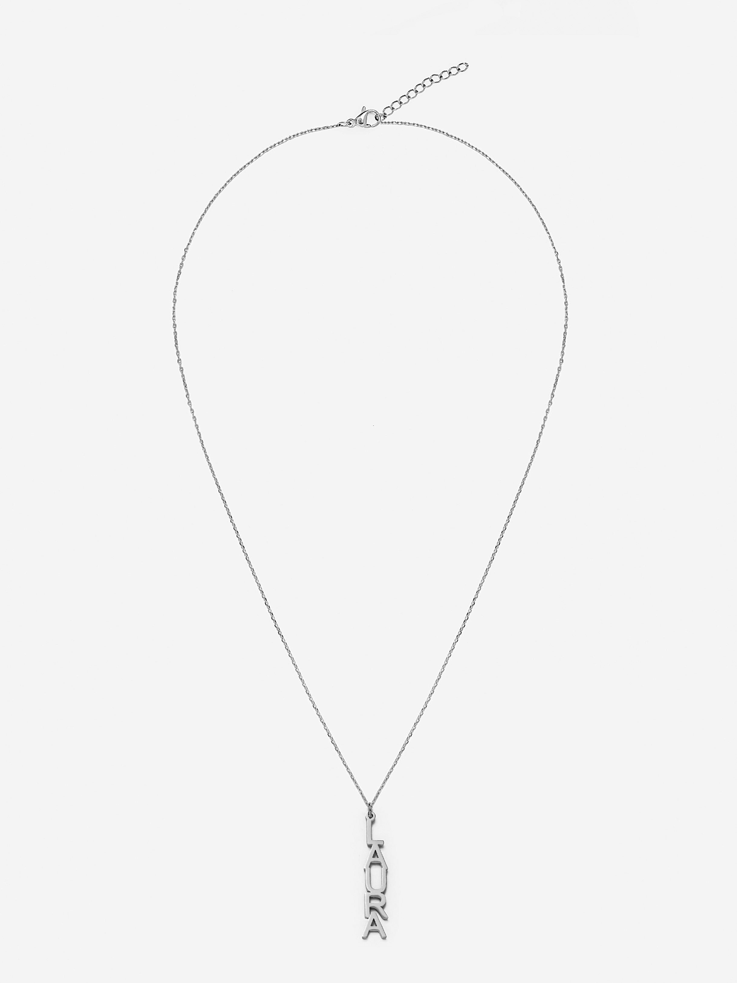 Vertical Name Necklace - Minimalist Font