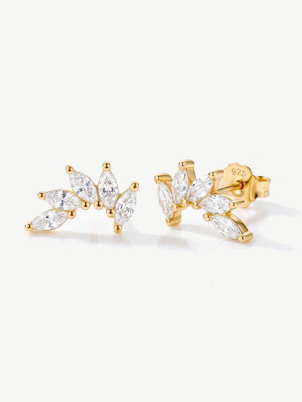 Cluster Stud Earrings - Marquise Crown