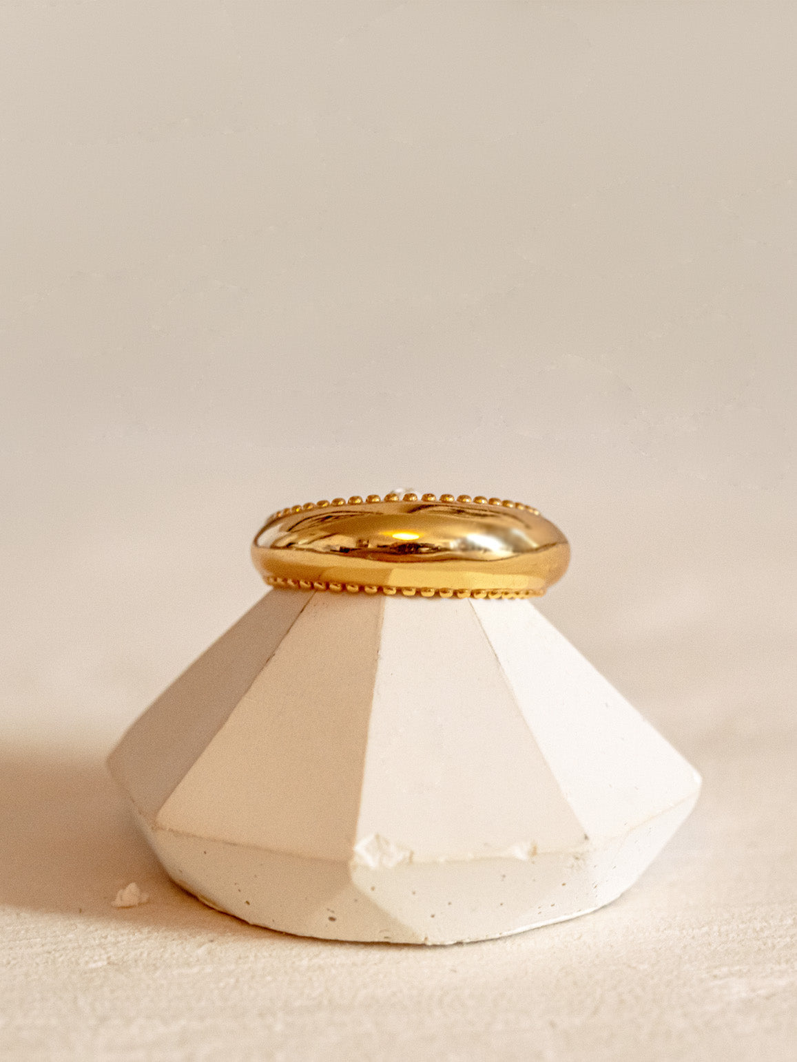 Gold Curved Dome Ring - Sphere