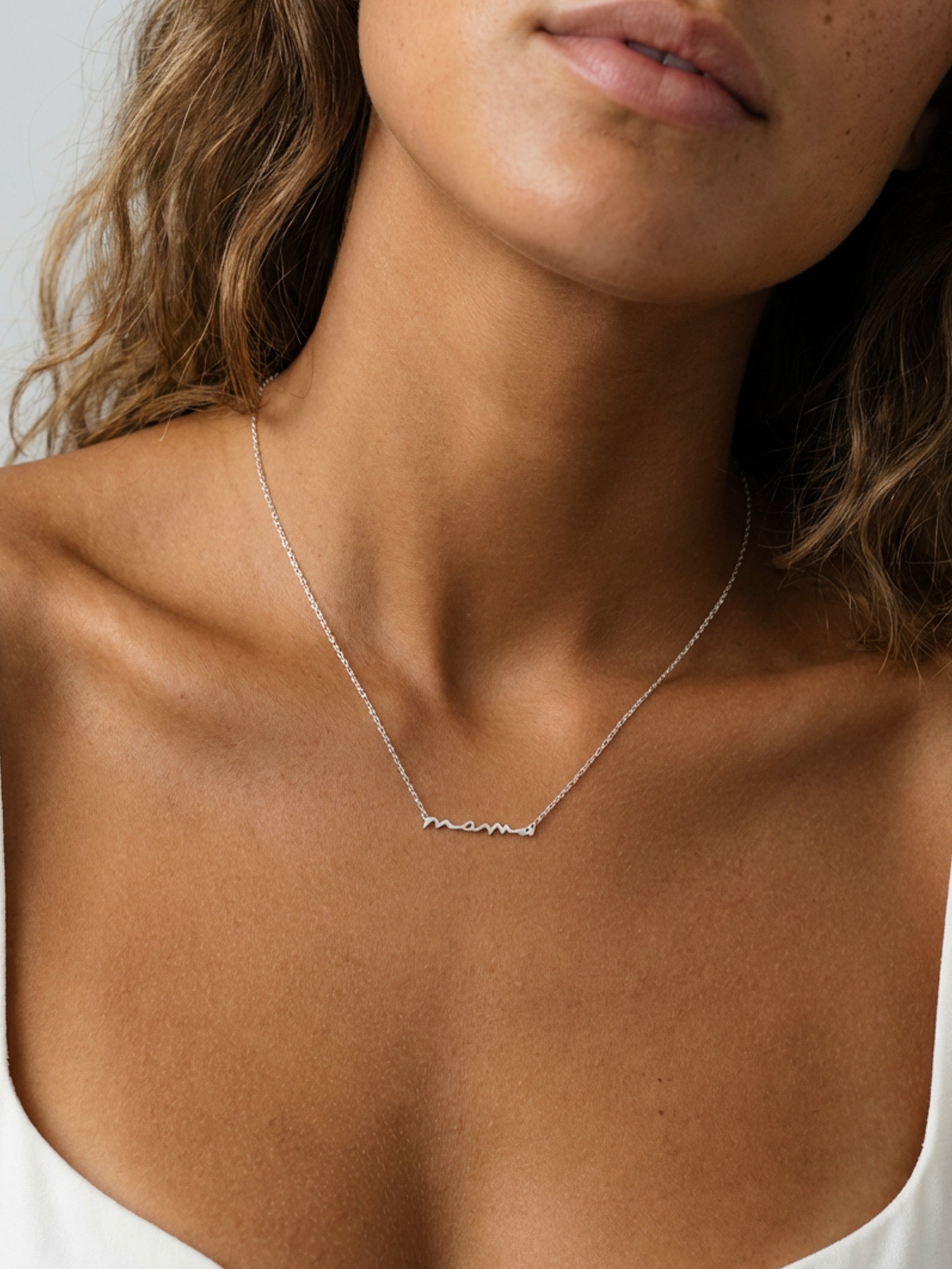 Mama Script Necklace