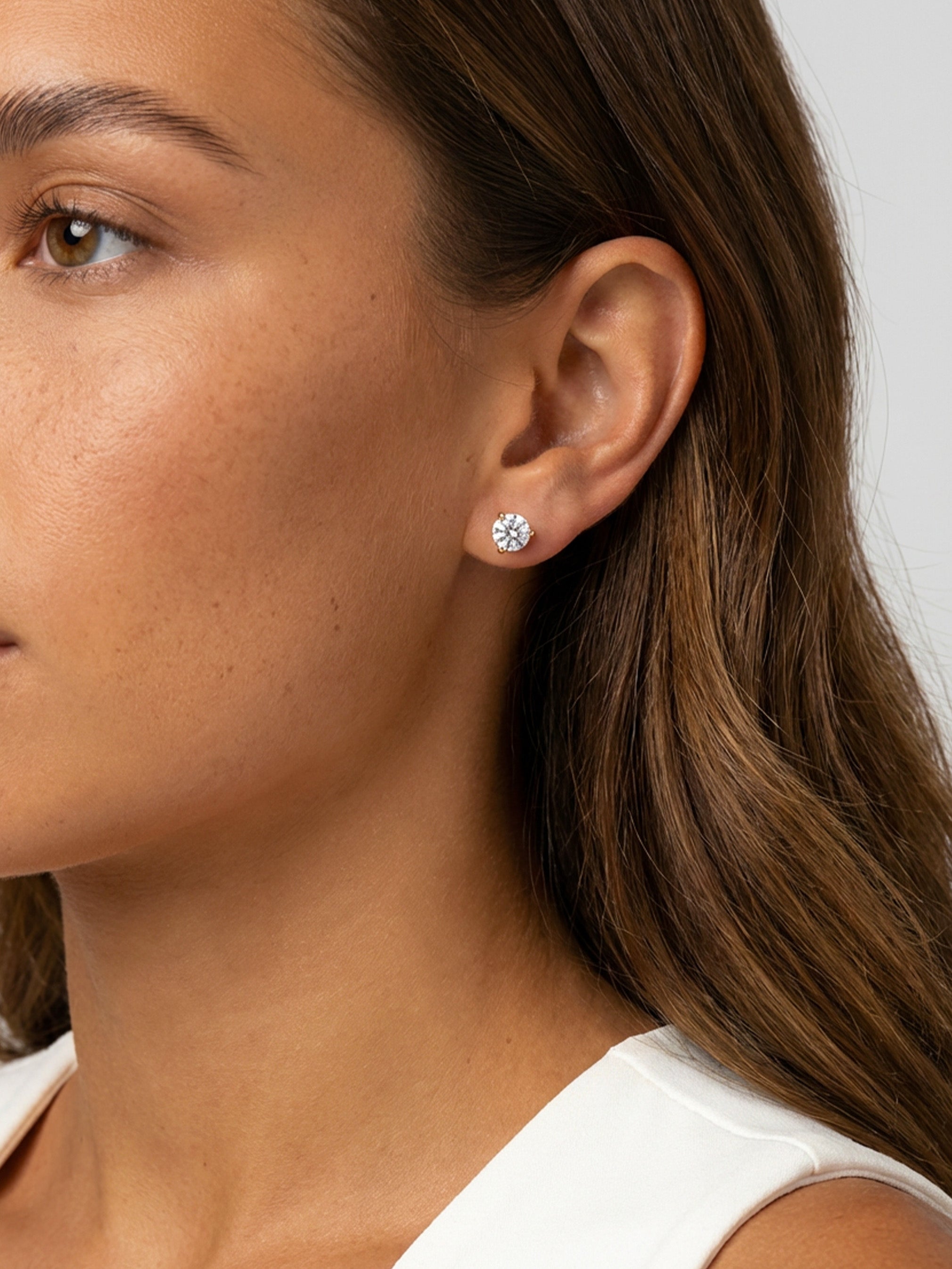 Round Diamond Simulant Stud Earrings