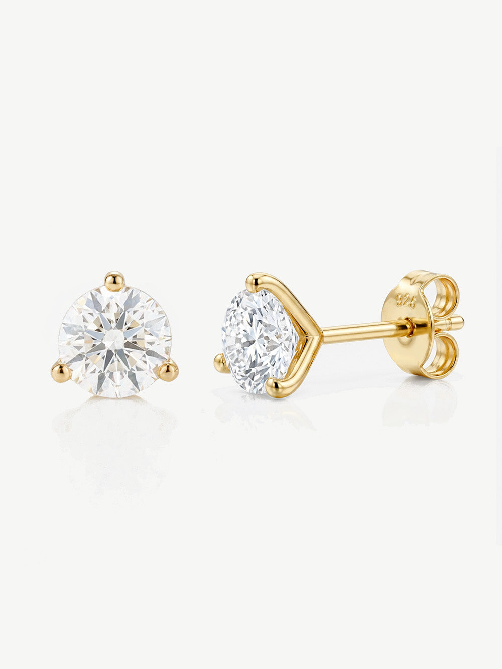Round Diamond Simulant Stud Earrings