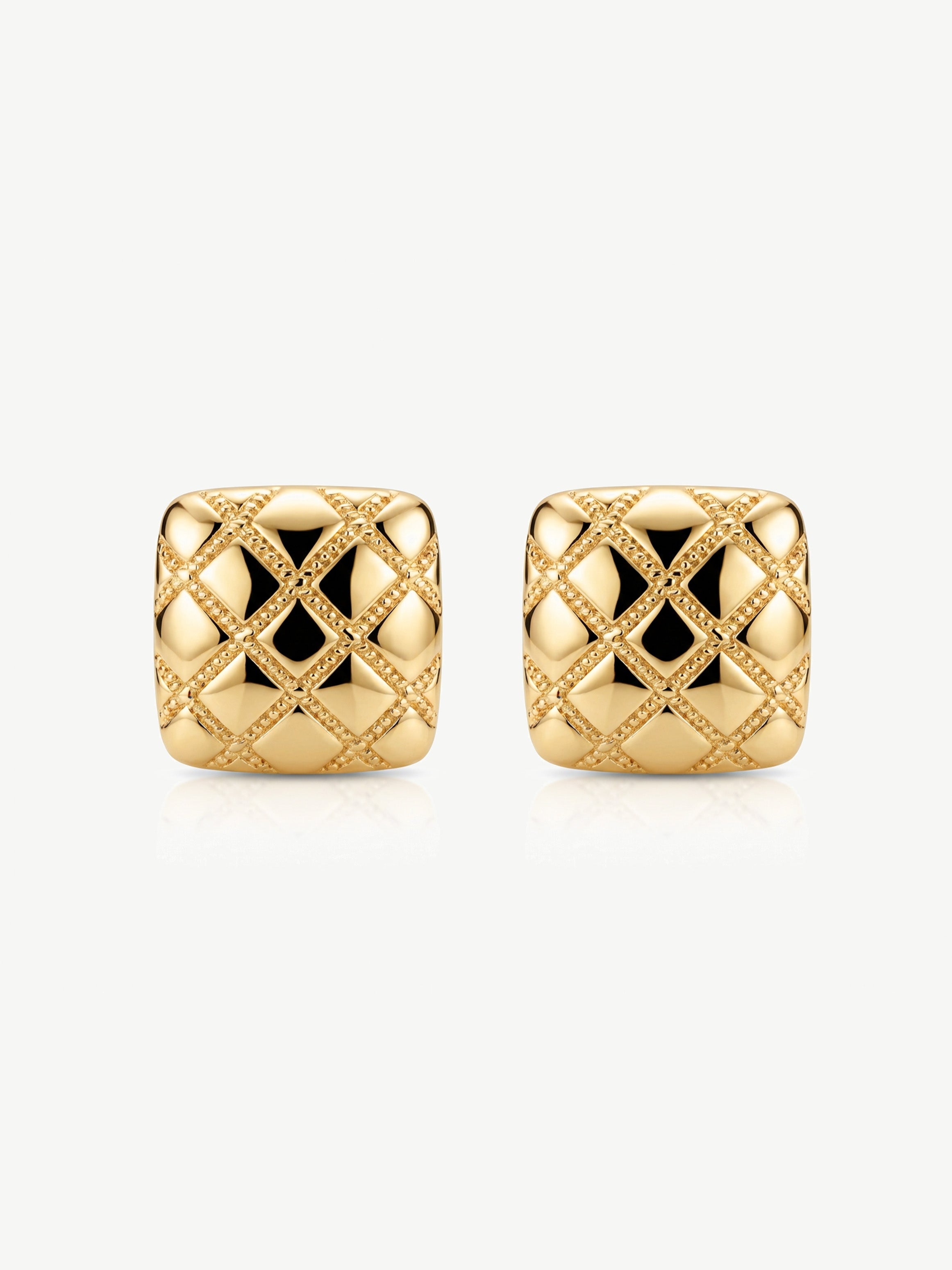 Quilted Statement Stud Earrings