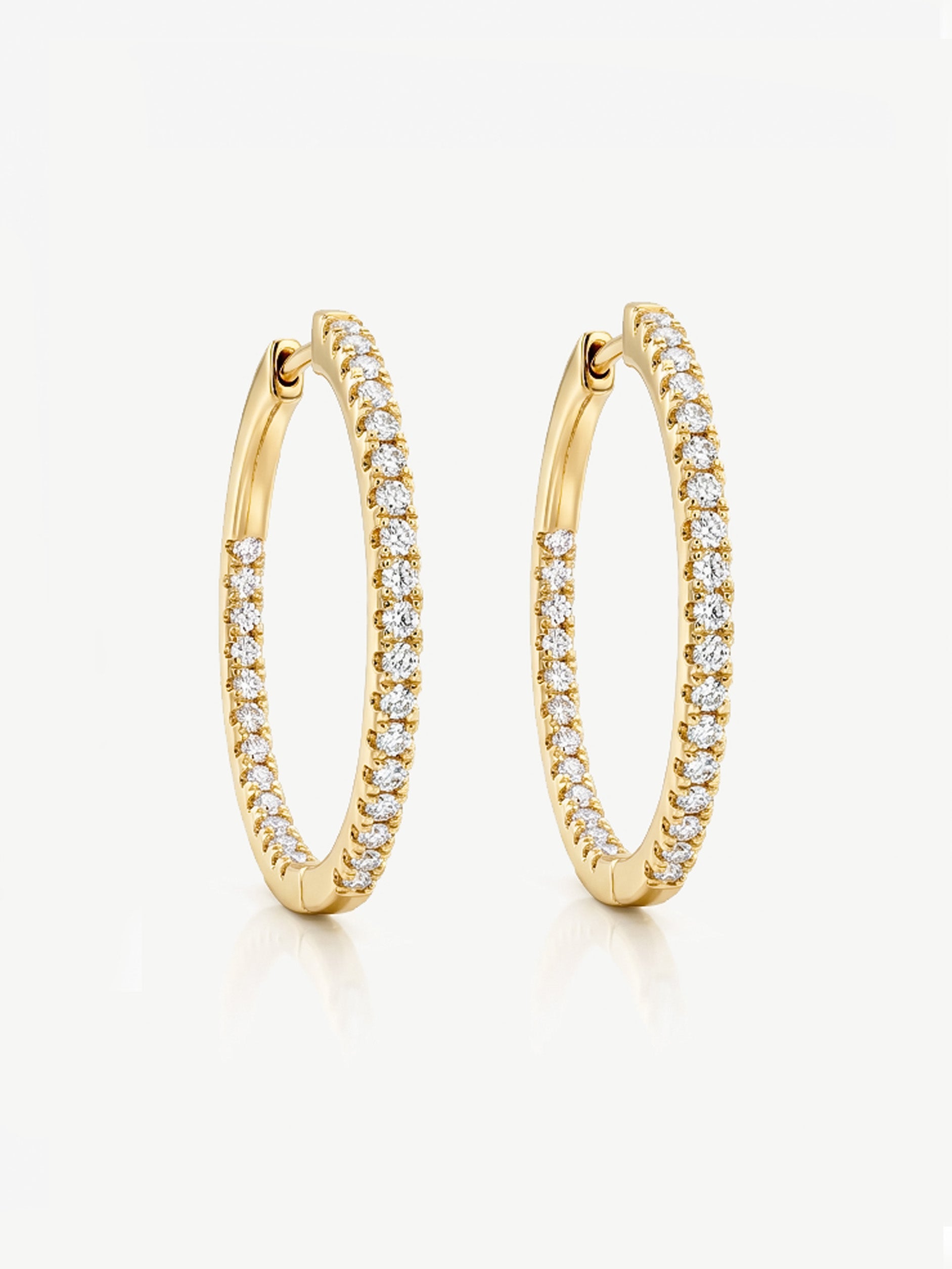 Big Pave Tennis Hoop Earrings With Sparkling Stones