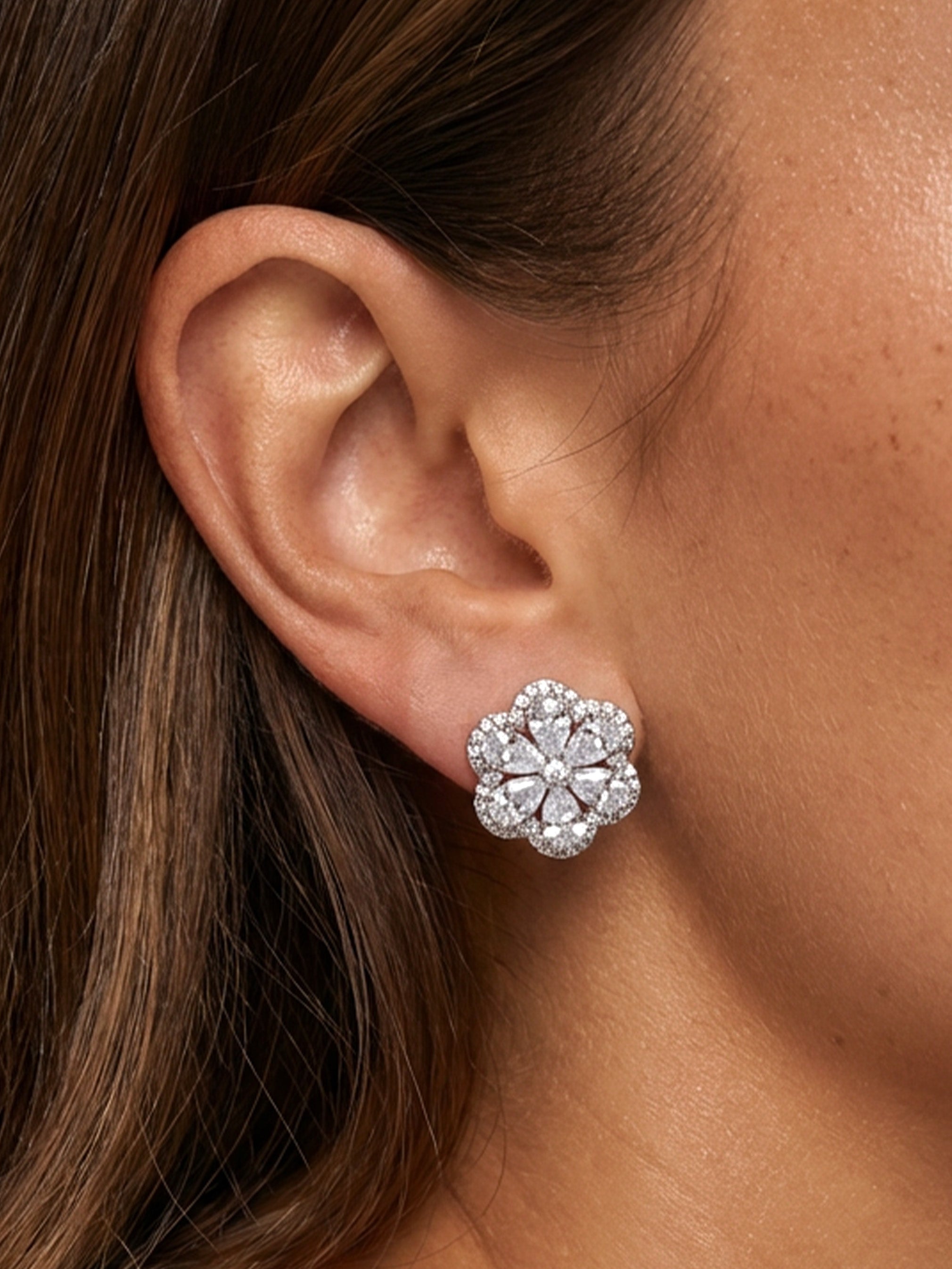 Bridal Flower Earrings