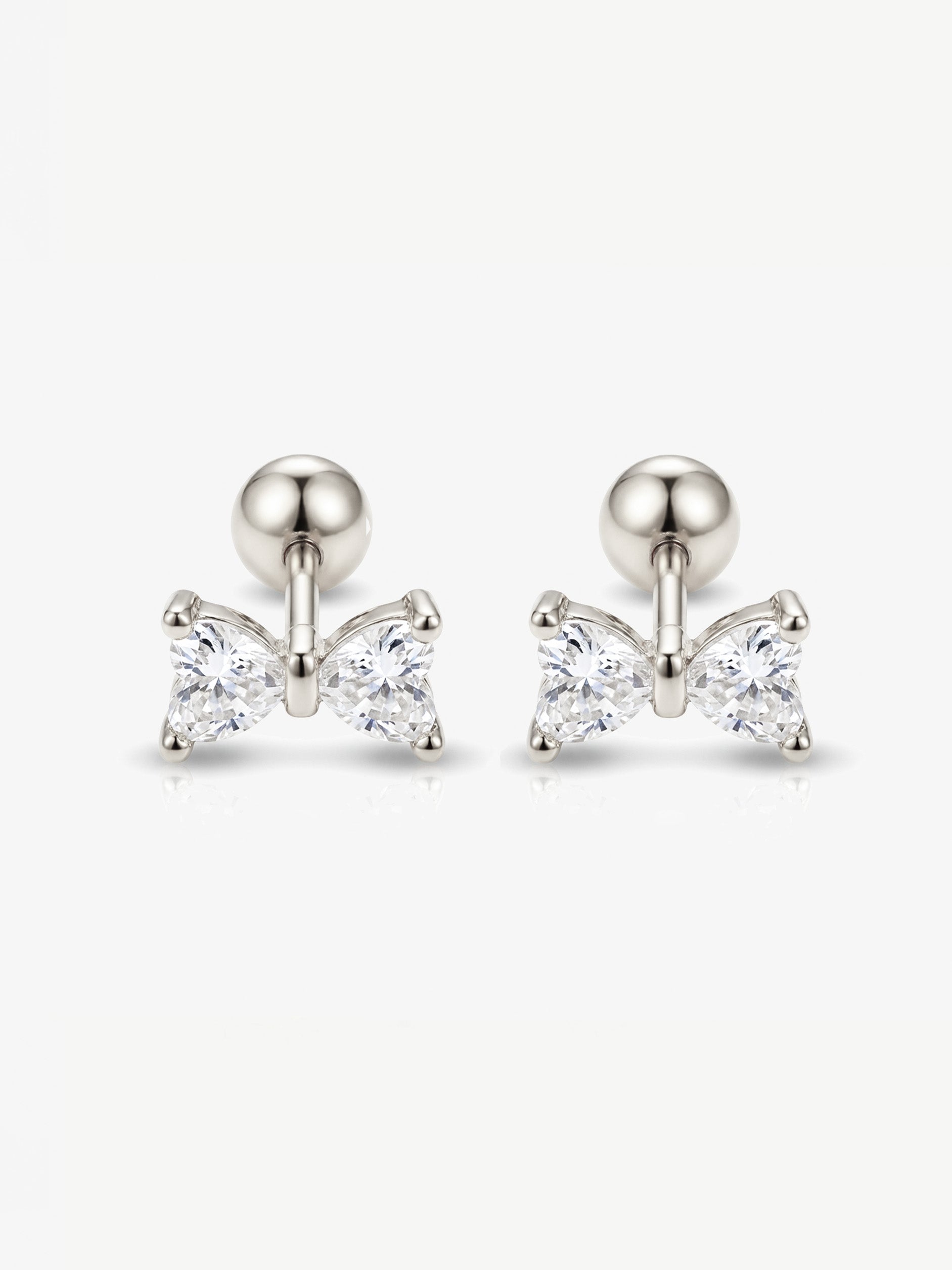 Dainty Bow Earrings - Screw Back