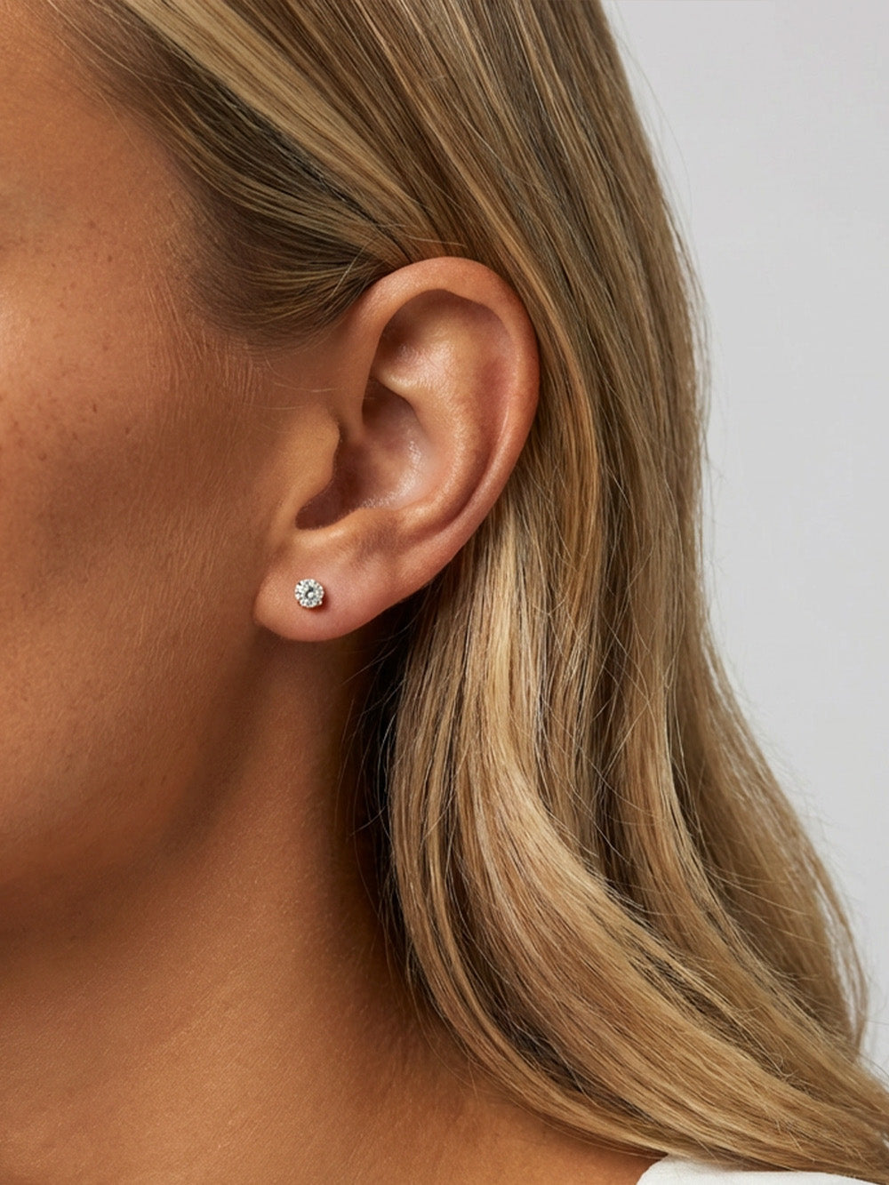 3, 4 or 5mm Solitaire Round Stone Earrings - Screw Back