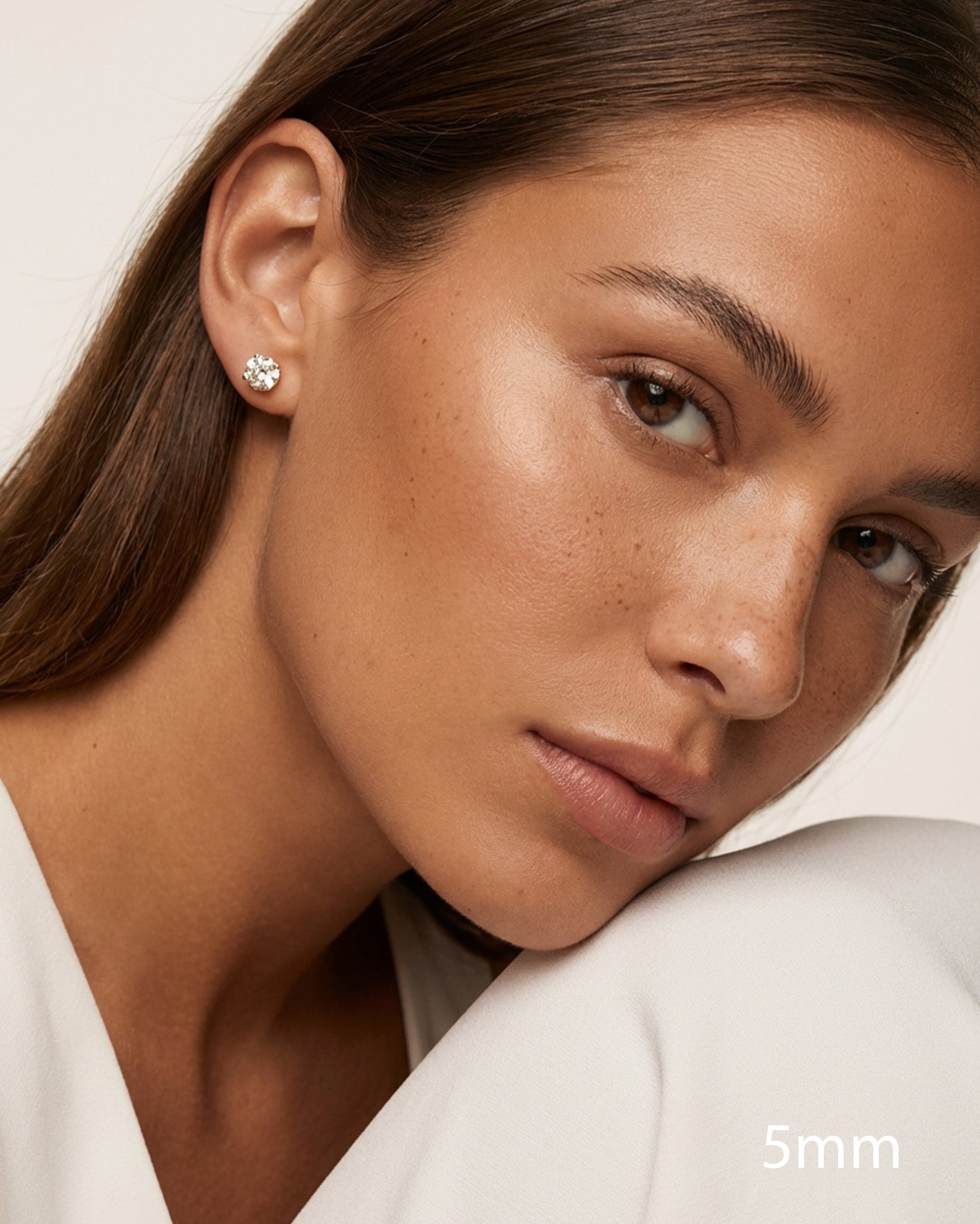 3, 4 or 5mm Solitaire Round Stone Earrings - Screw Back