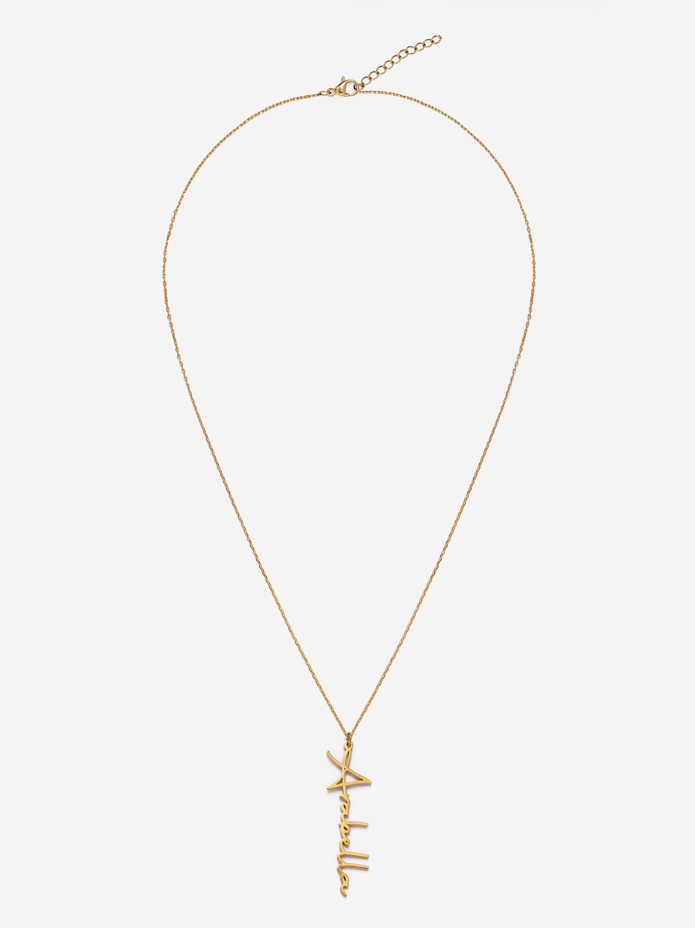 Vertical Name Necklace - Thin Signature Font