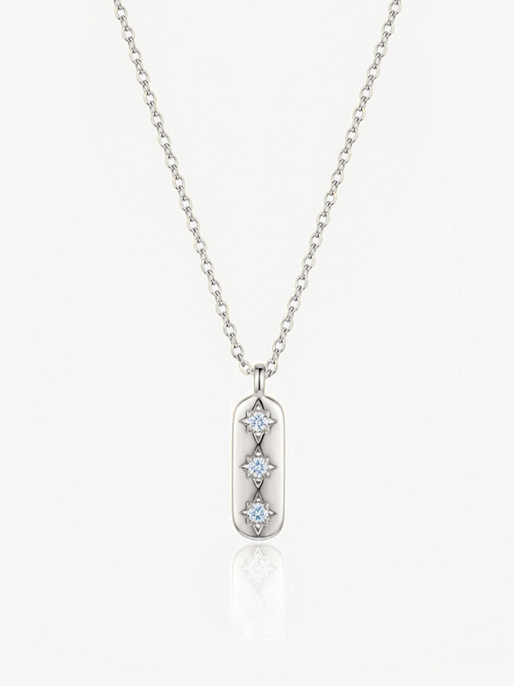 Vertical Bar Necklace With Three Stars
