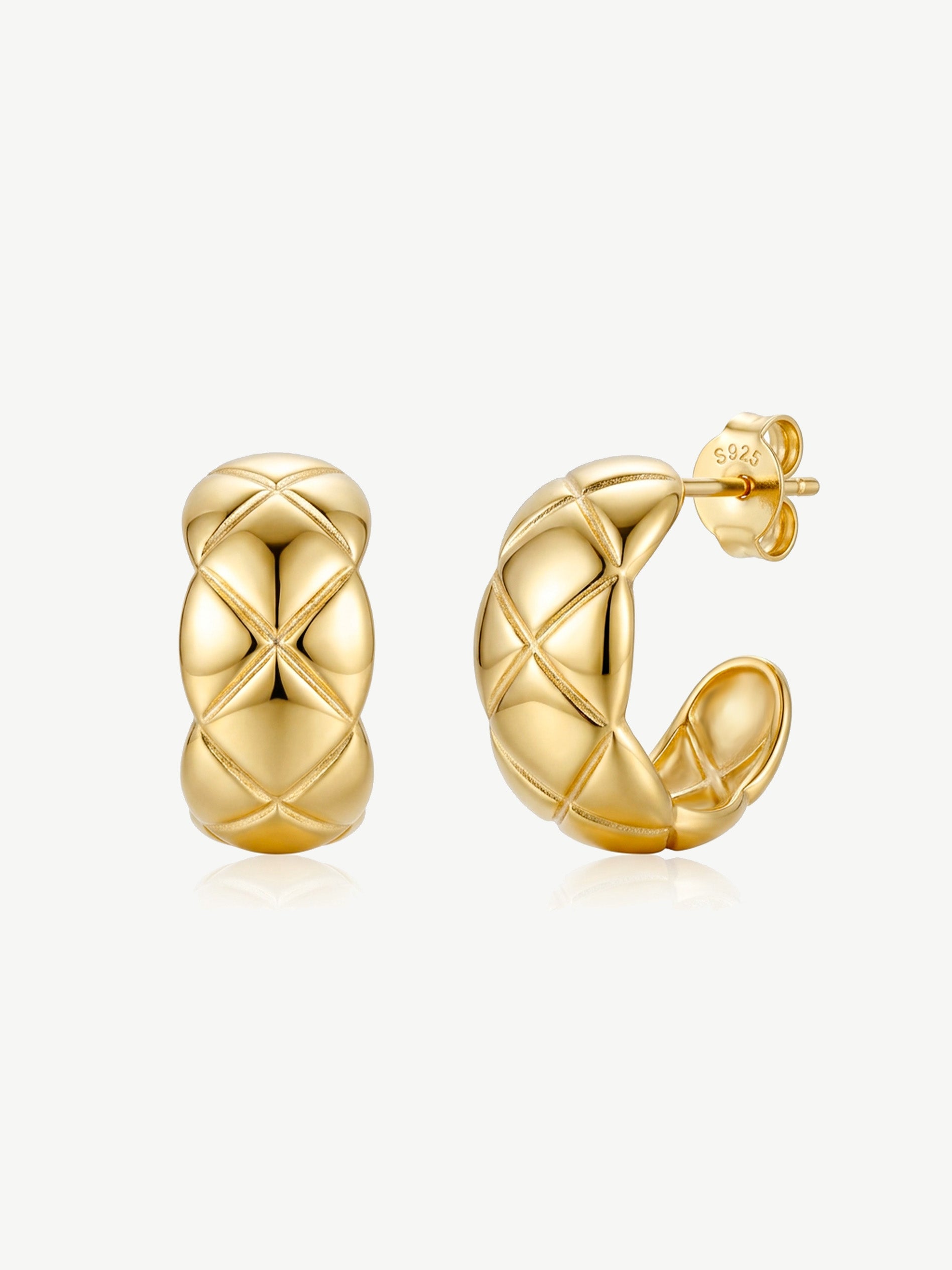 Medium Quilted Hoop Earrings