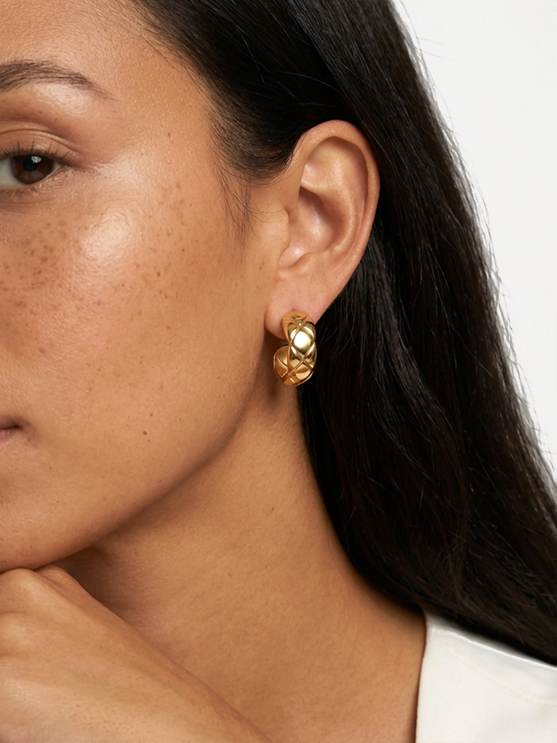 Medium Quilted Hoop Earrings