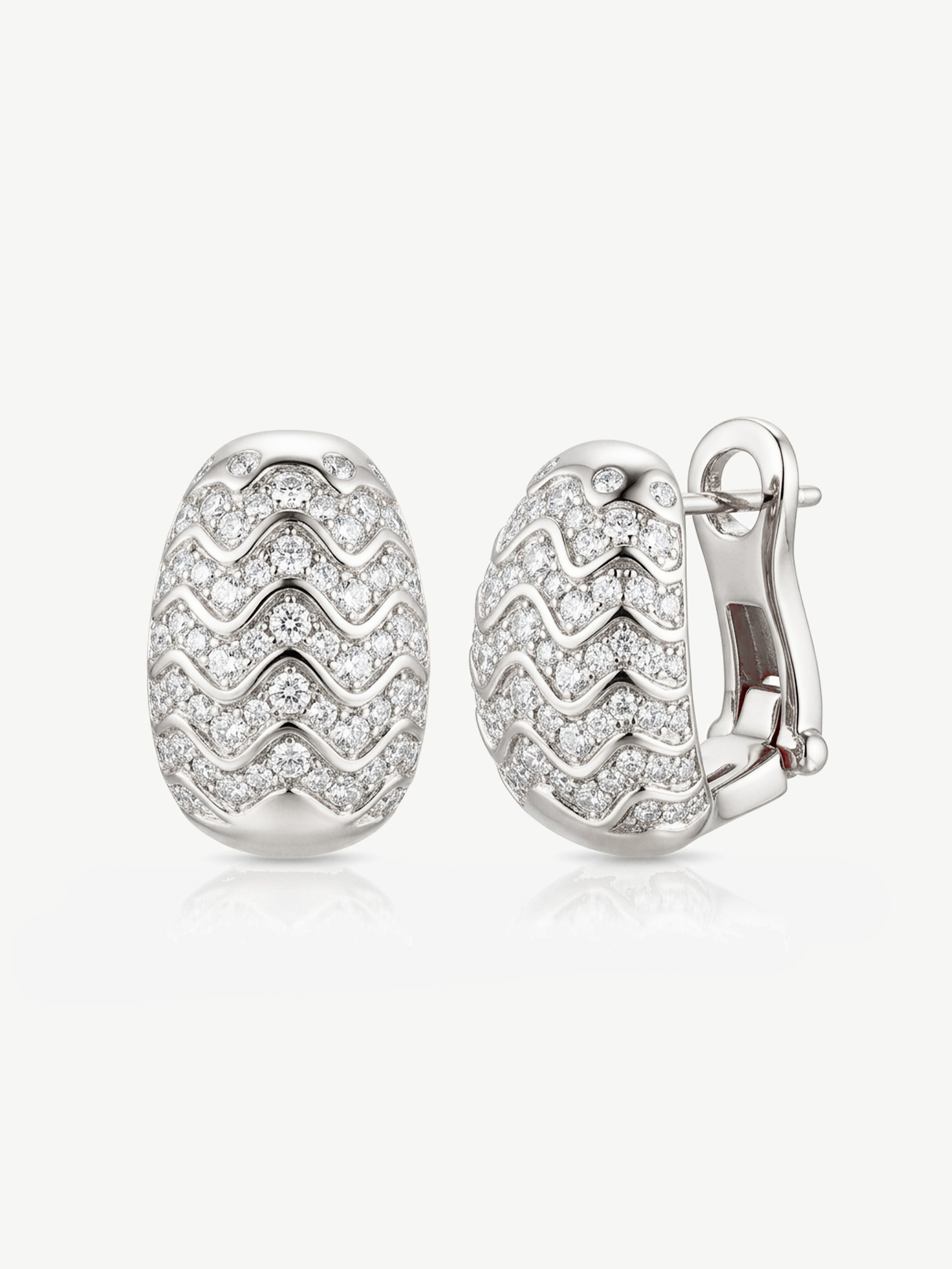 Pavé Drop Hoop Earrings