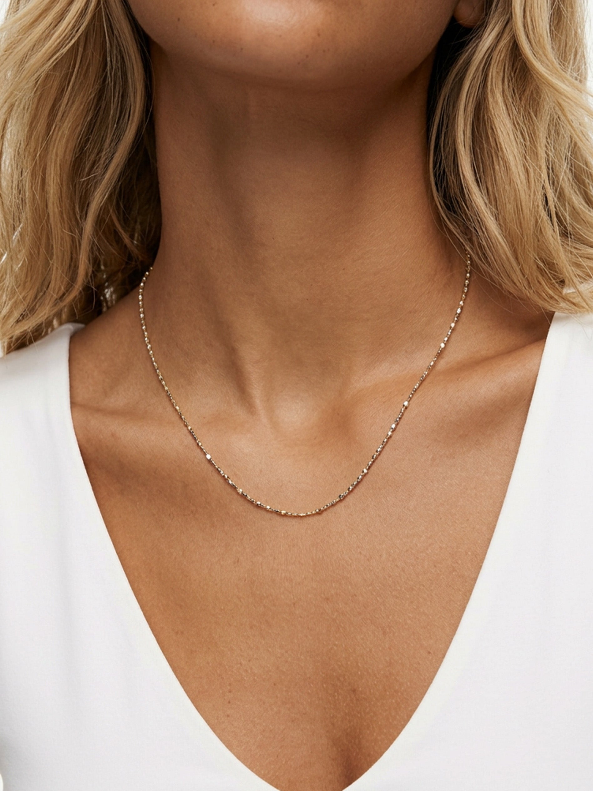 Two Tone Beaded Chain Necklace - Adjustable