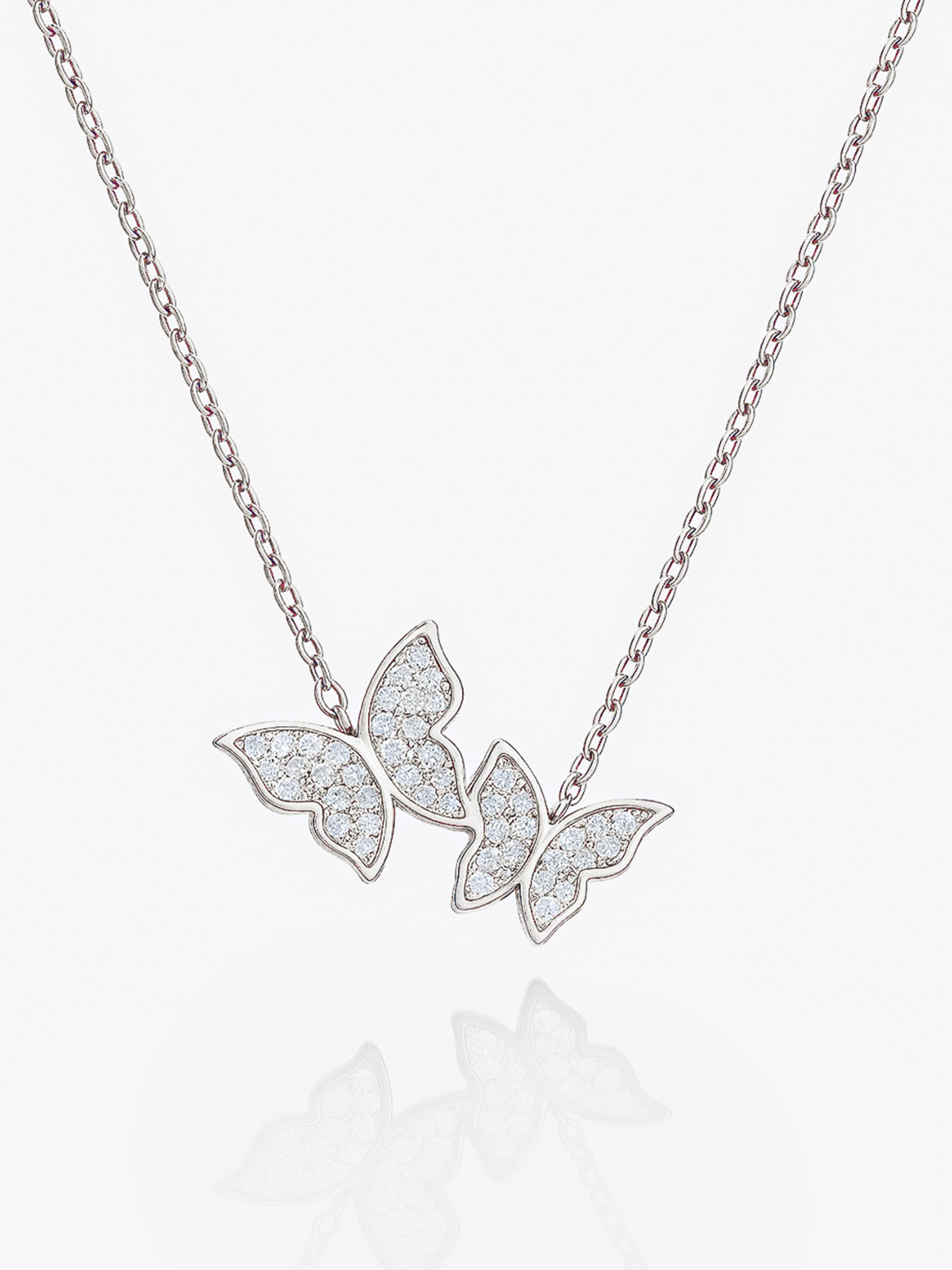 Two Butterflies Pendant Necklace