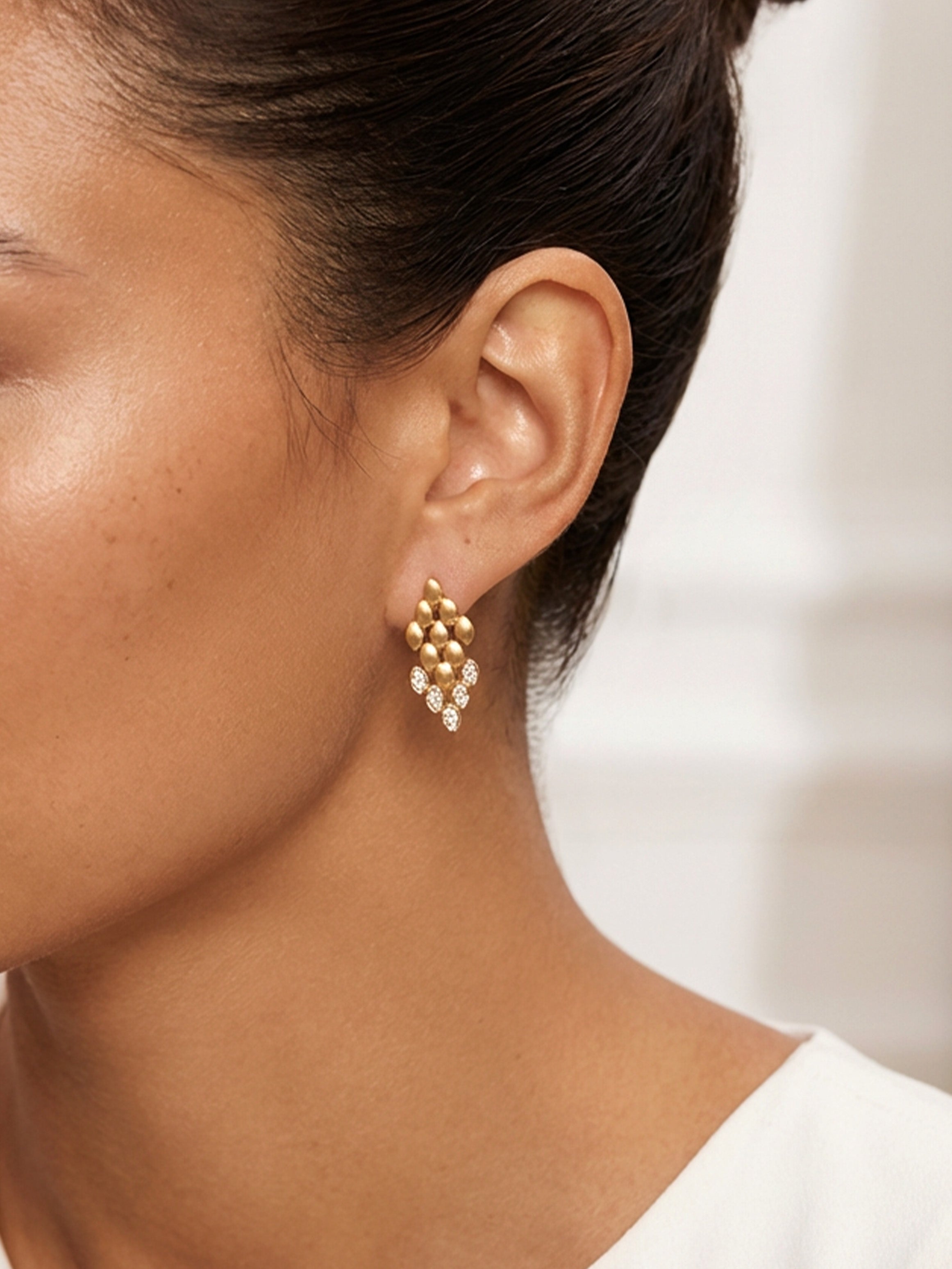 Cluster Cascade Stud Earrings