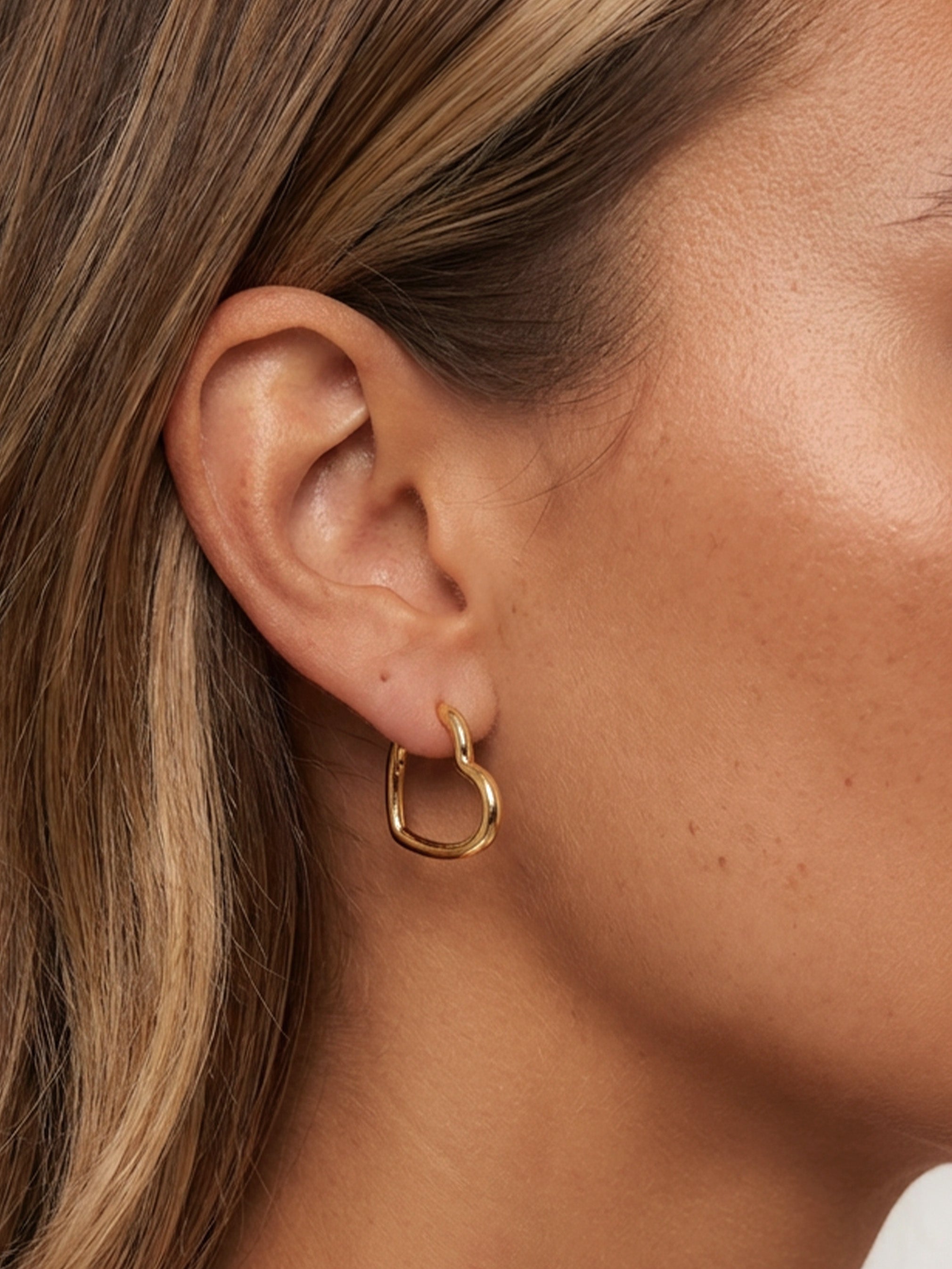 Heart Hoop Earrings - Small