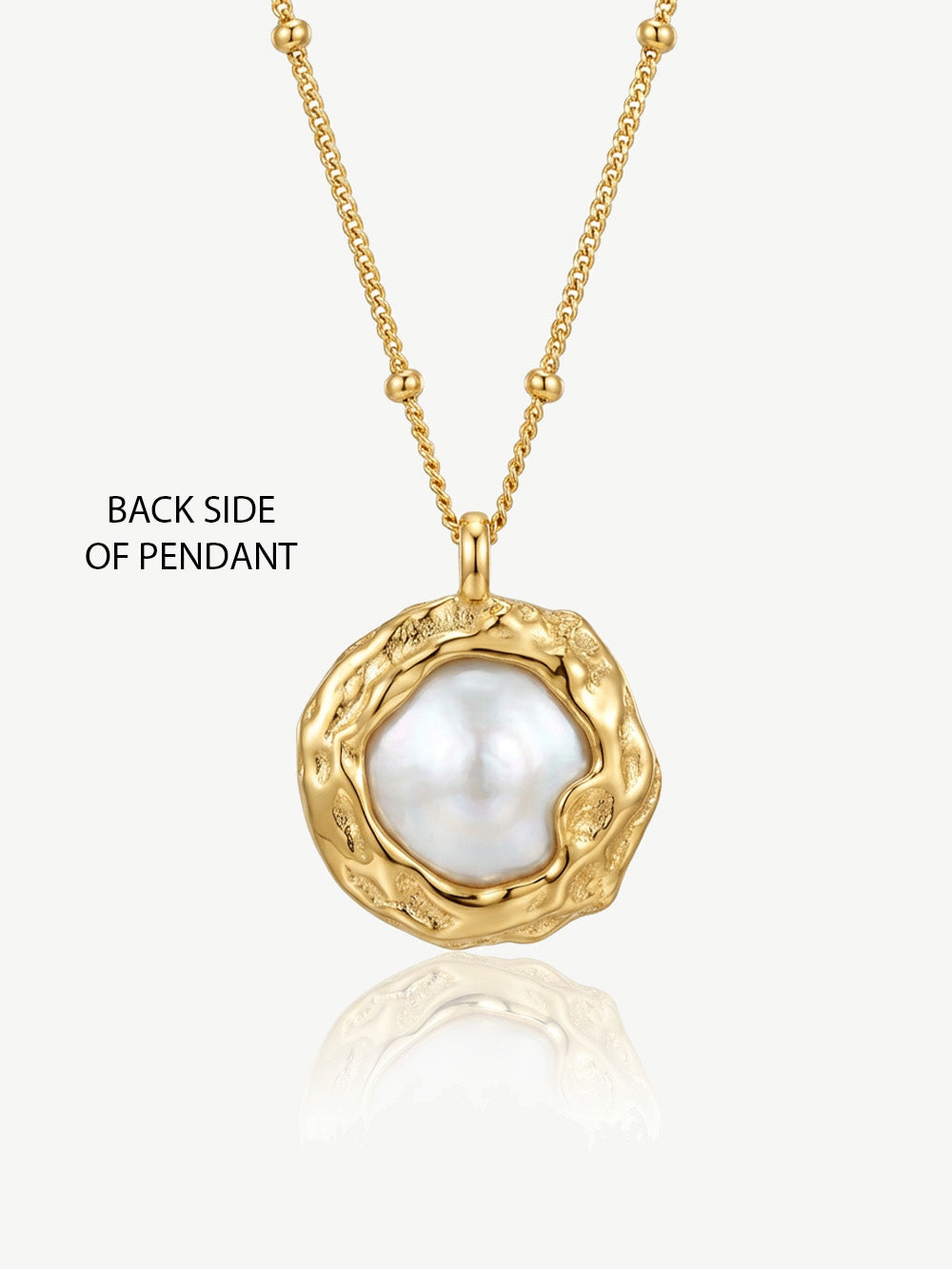 Reversible Baroque Pearl Necklace With Bobble Chain