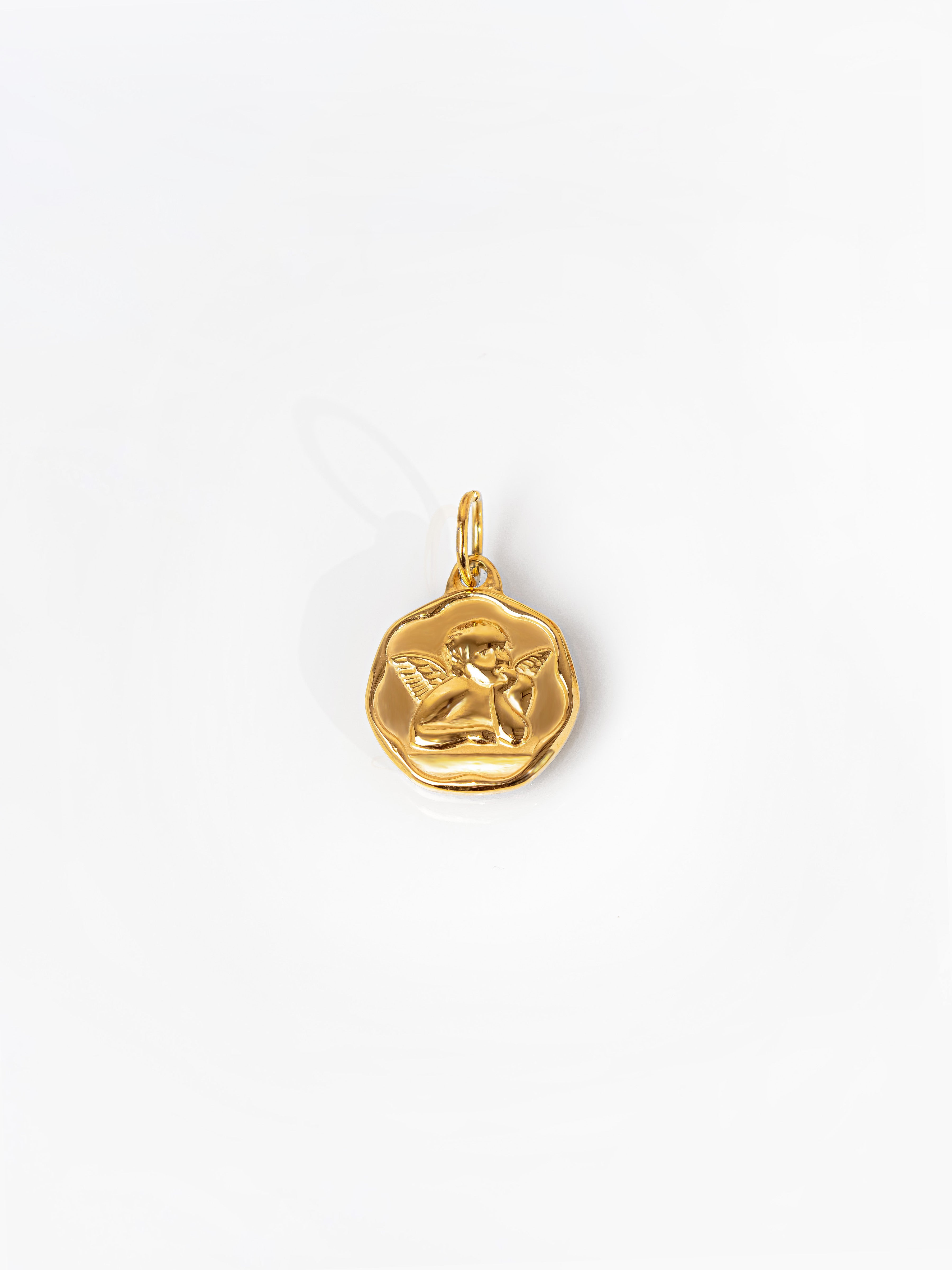 Gold Angel Coin Pendant / Charm