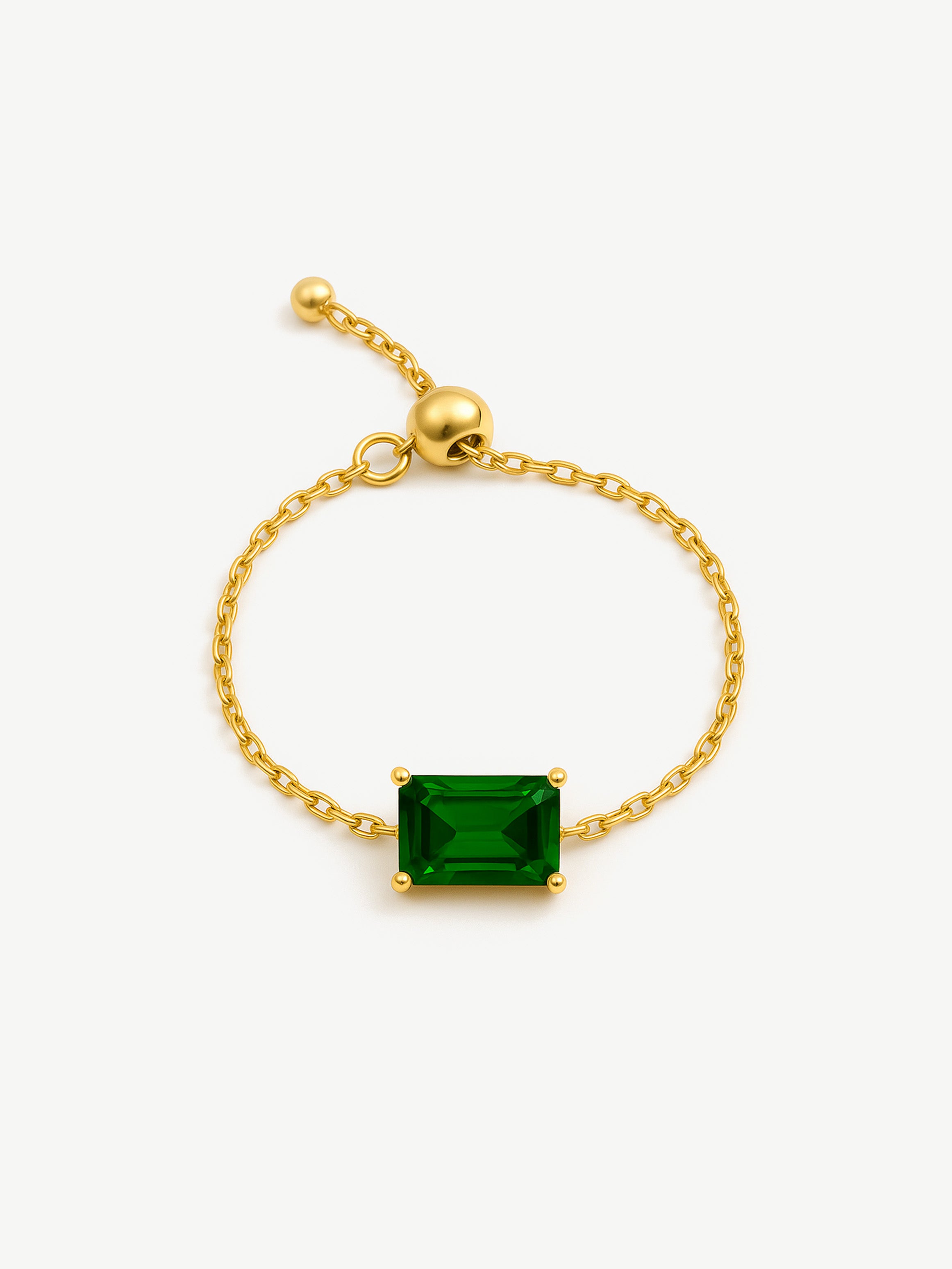 Adjustable Chain Ring - Baguette Stone