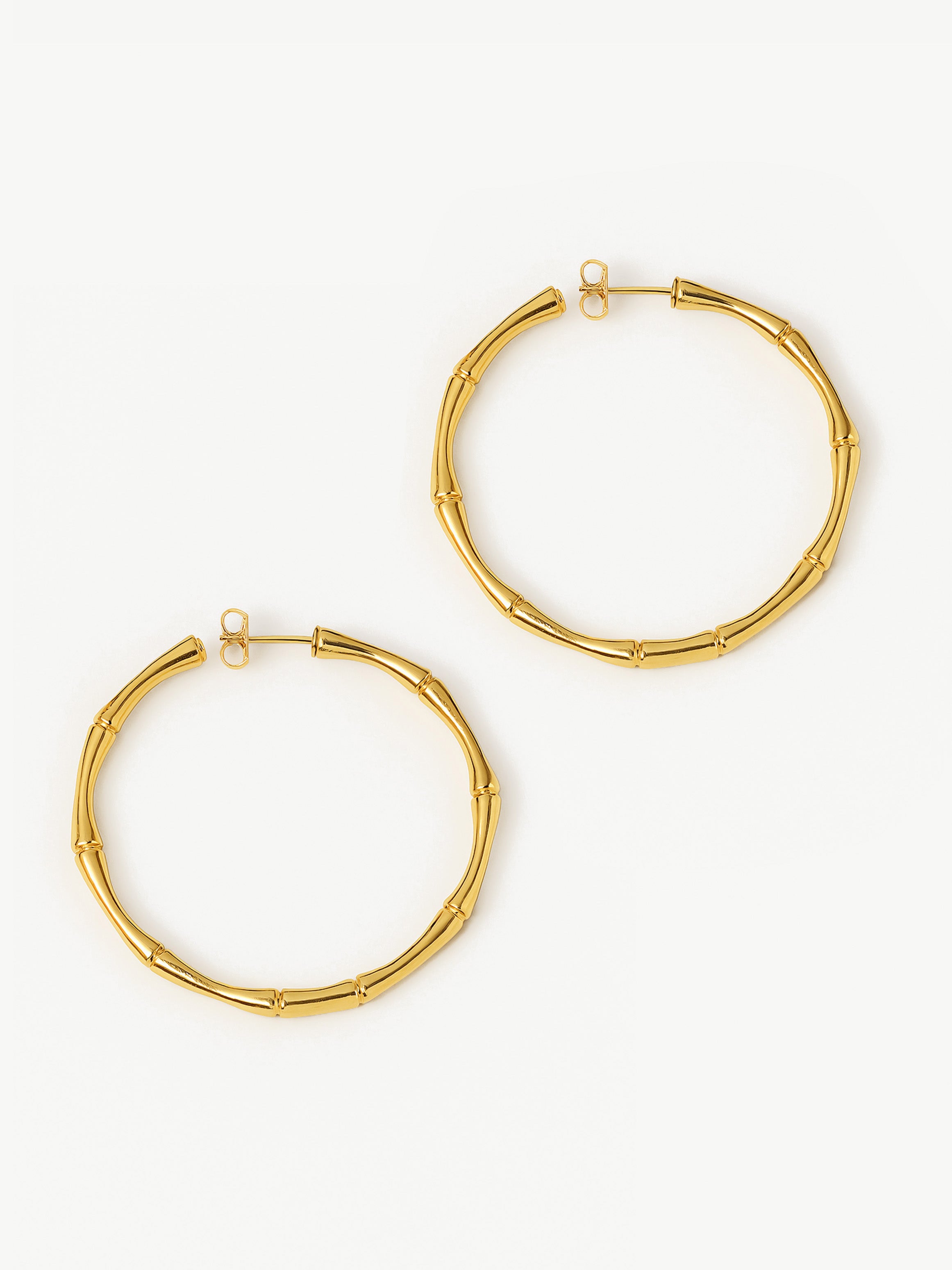 Large Bamboo Hoop Earrings