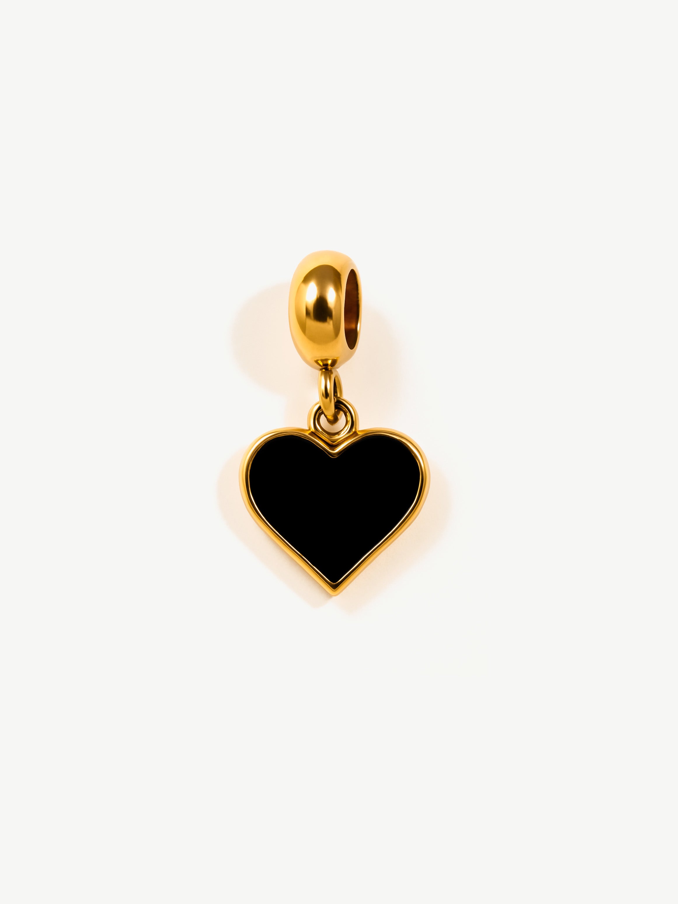 Black Enamel Heart Charm (Small)