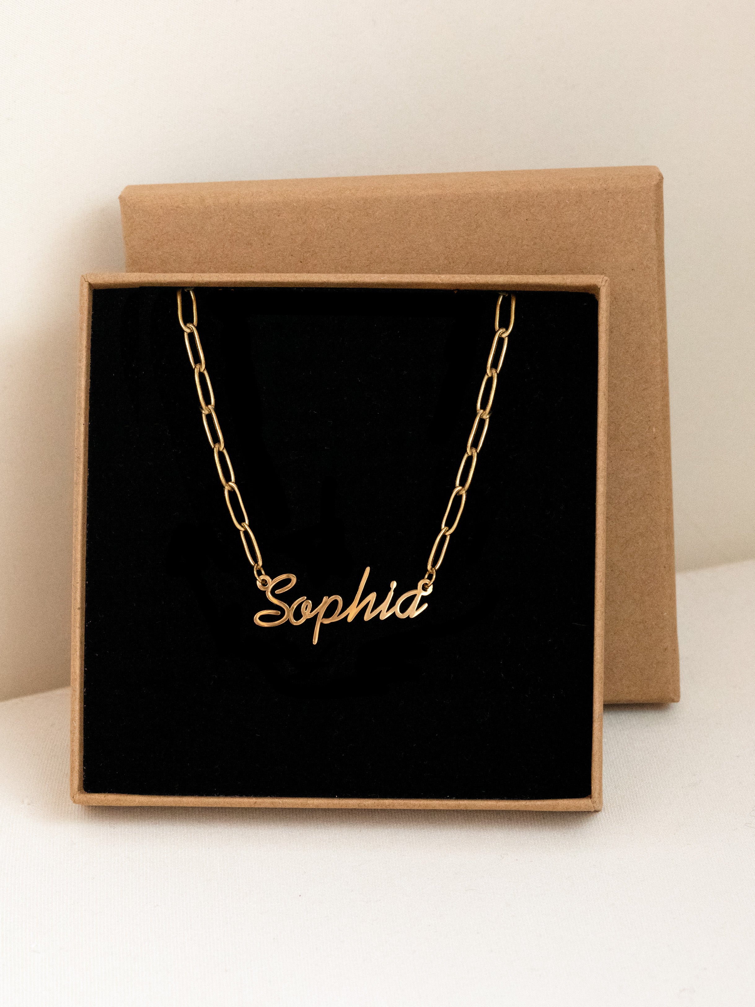 Link Chain Name Necklace - Signature Font