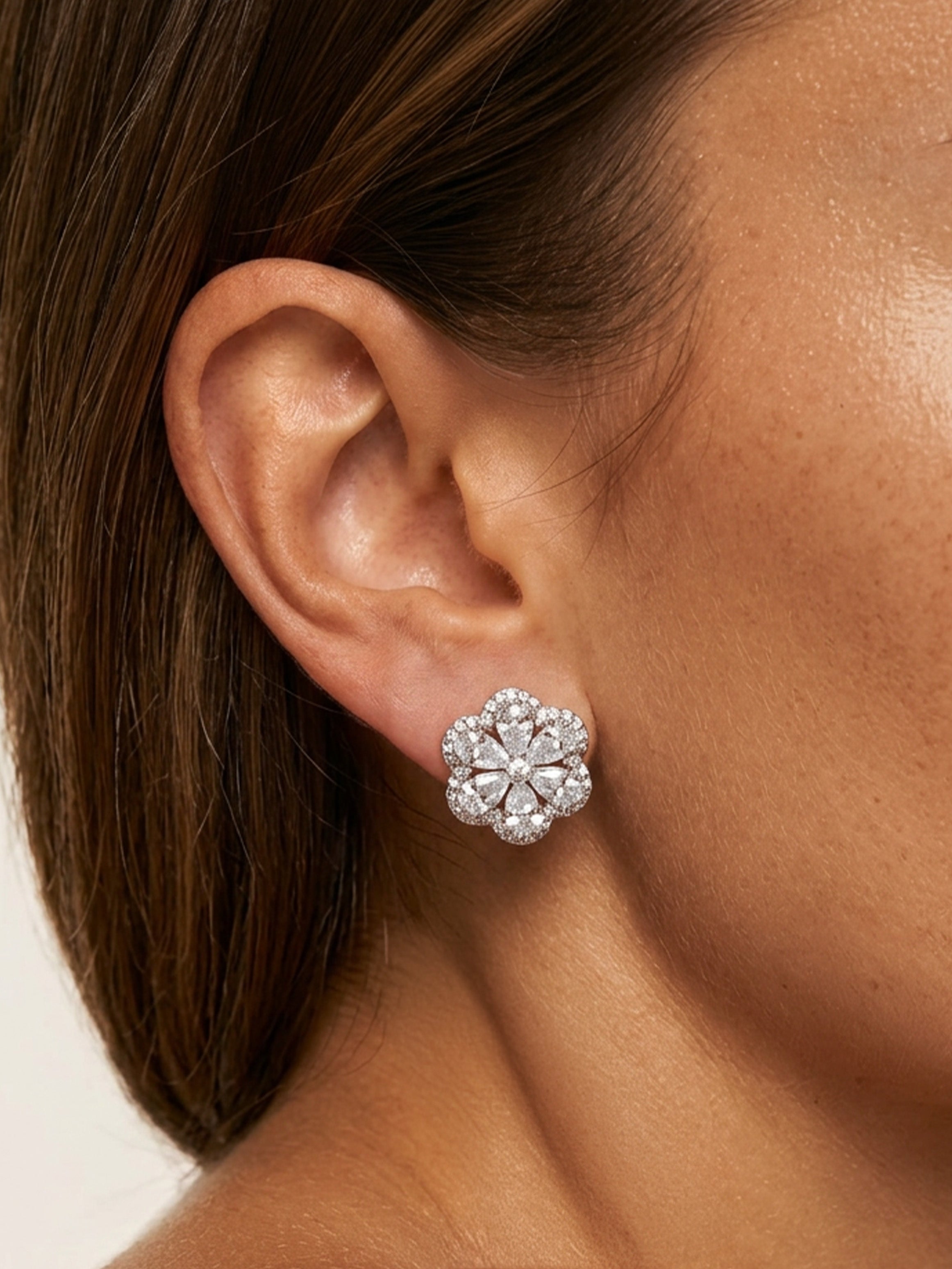 Bridal Flower Earrings