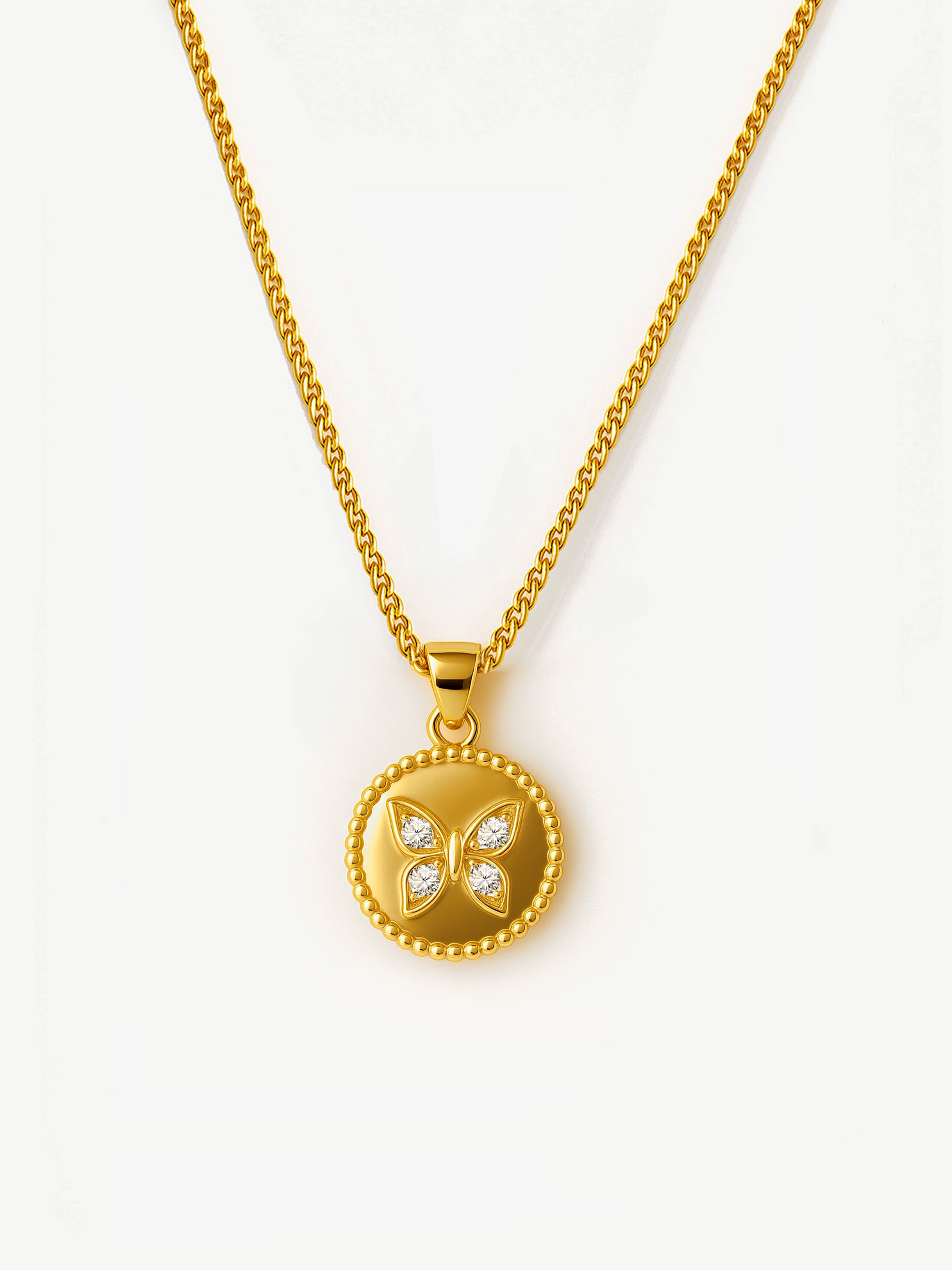 Butterfly Coin Necklace