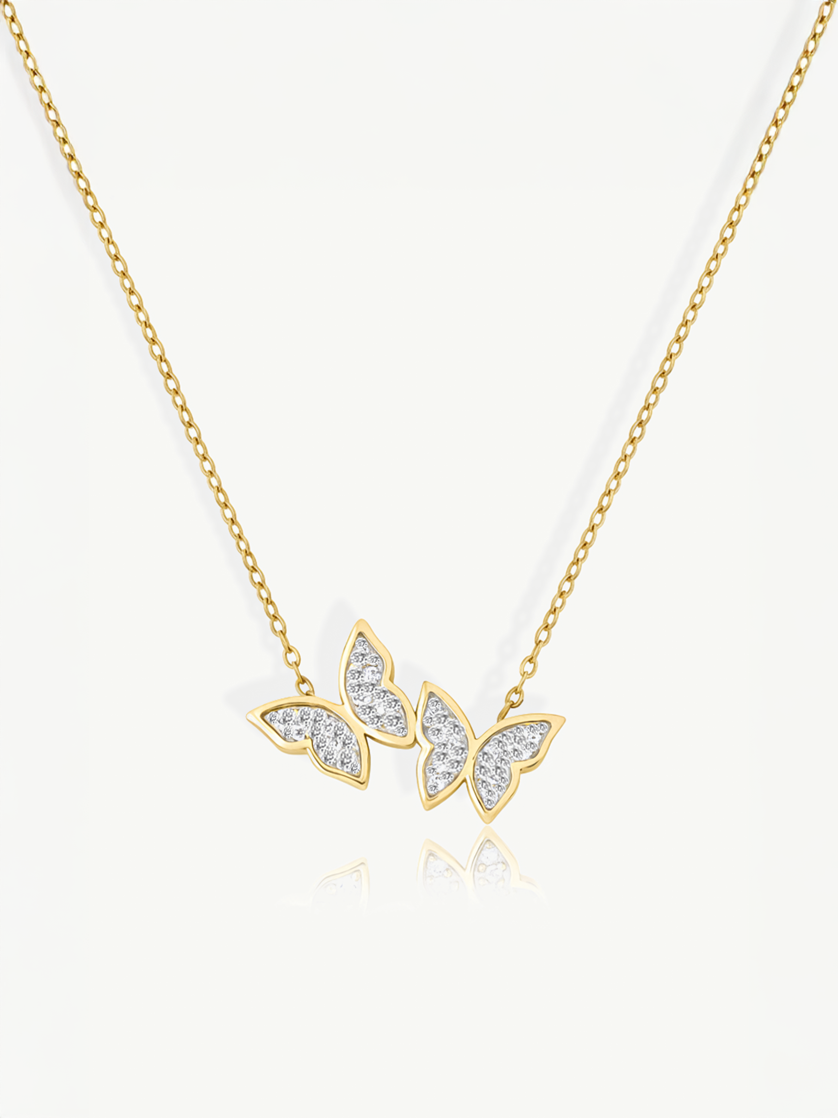Two Butterflies Pendant Necklace