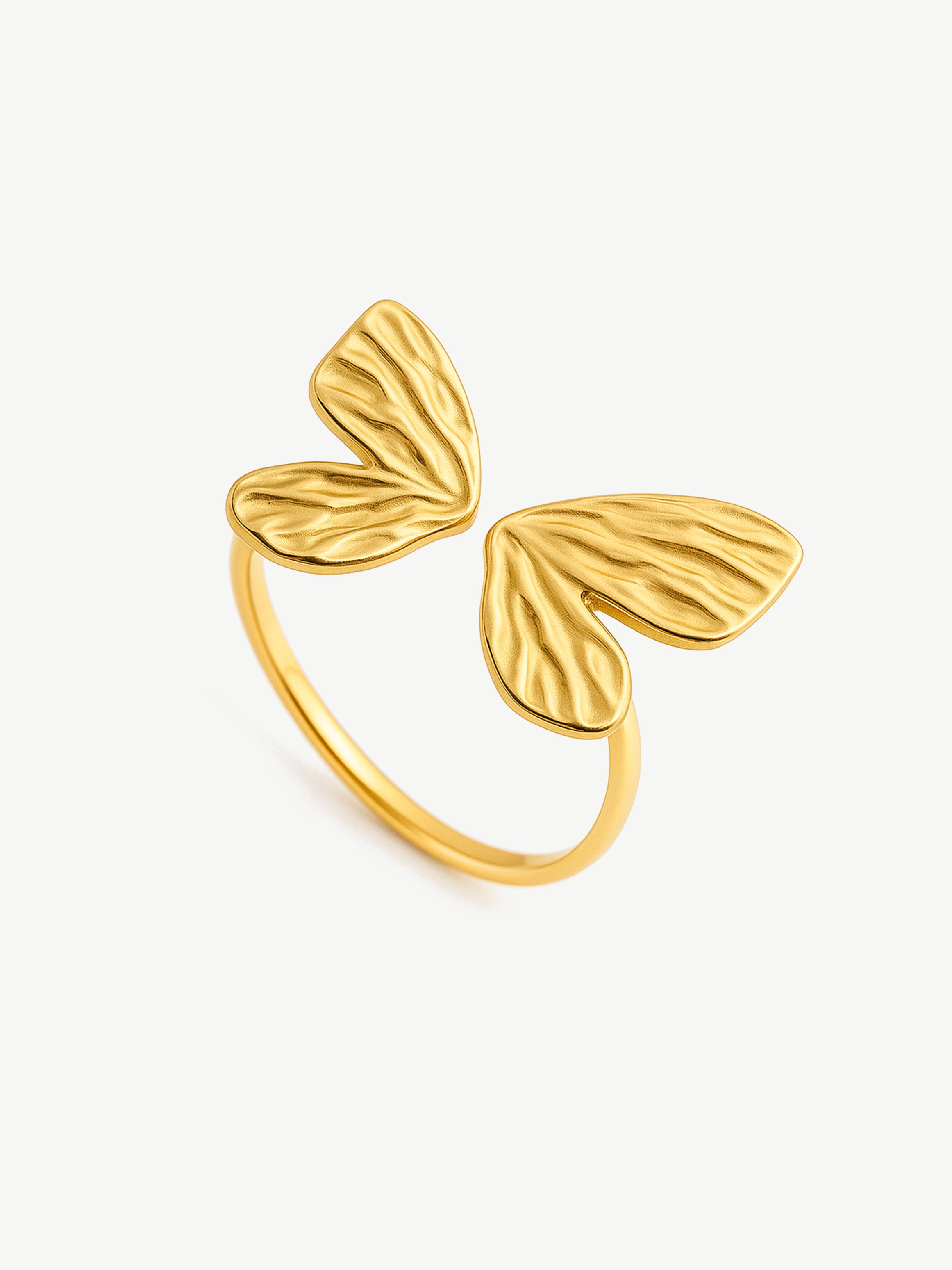 Textured Butterfly Ring - Adjustable