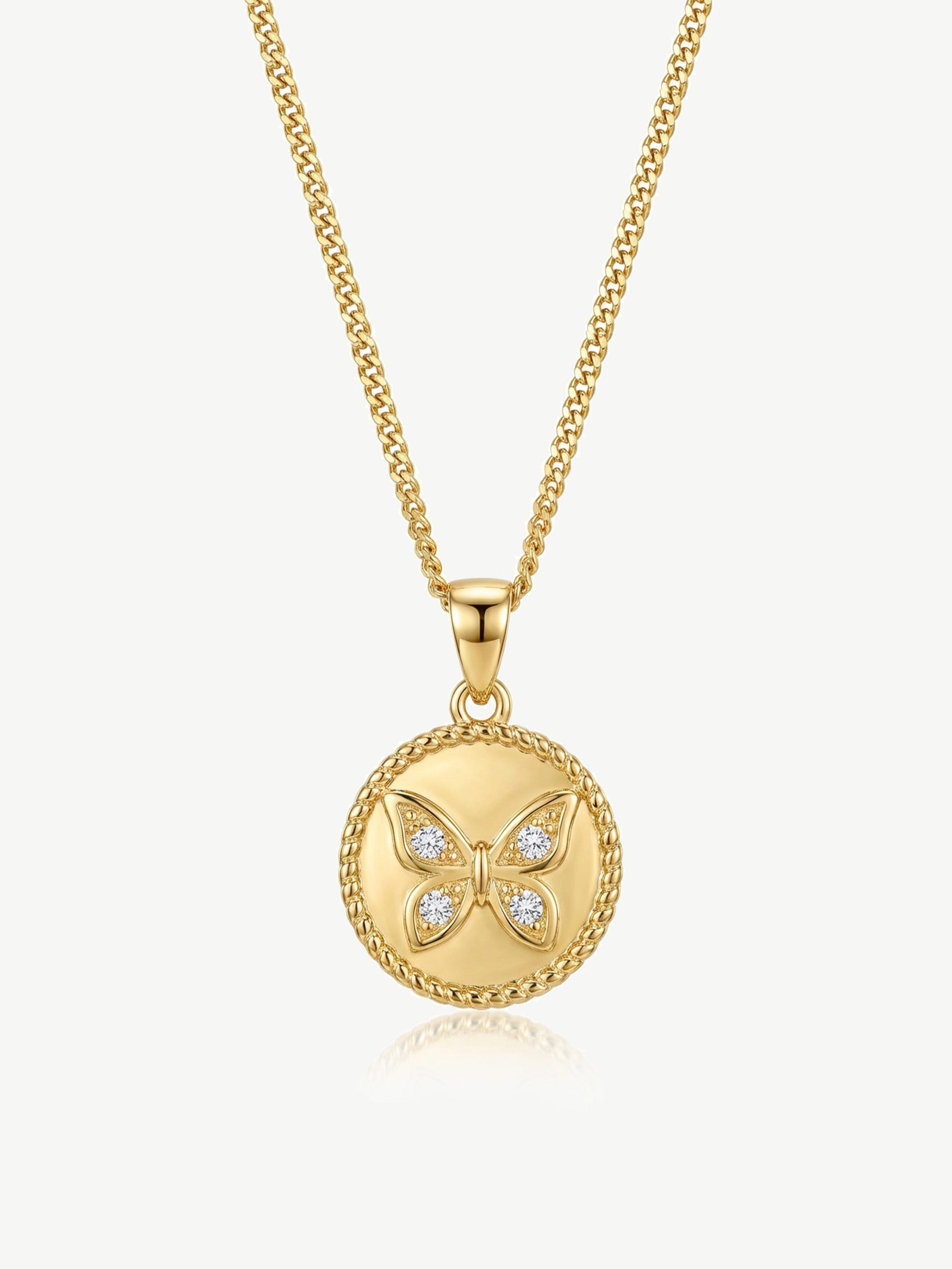 Butterfly Coin Necklace