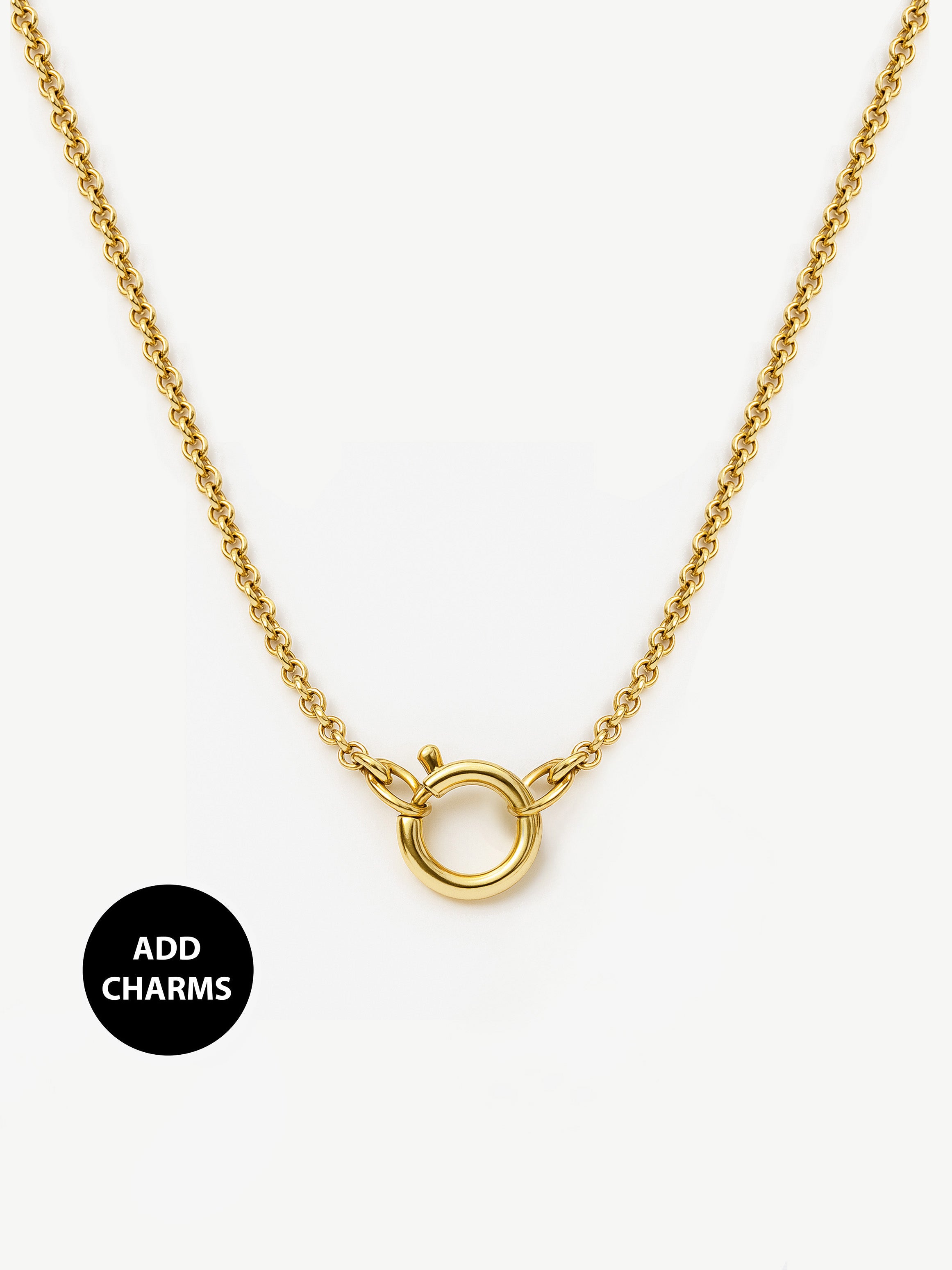 Rolo Chain Necklace For Charms (Q-Clasp)