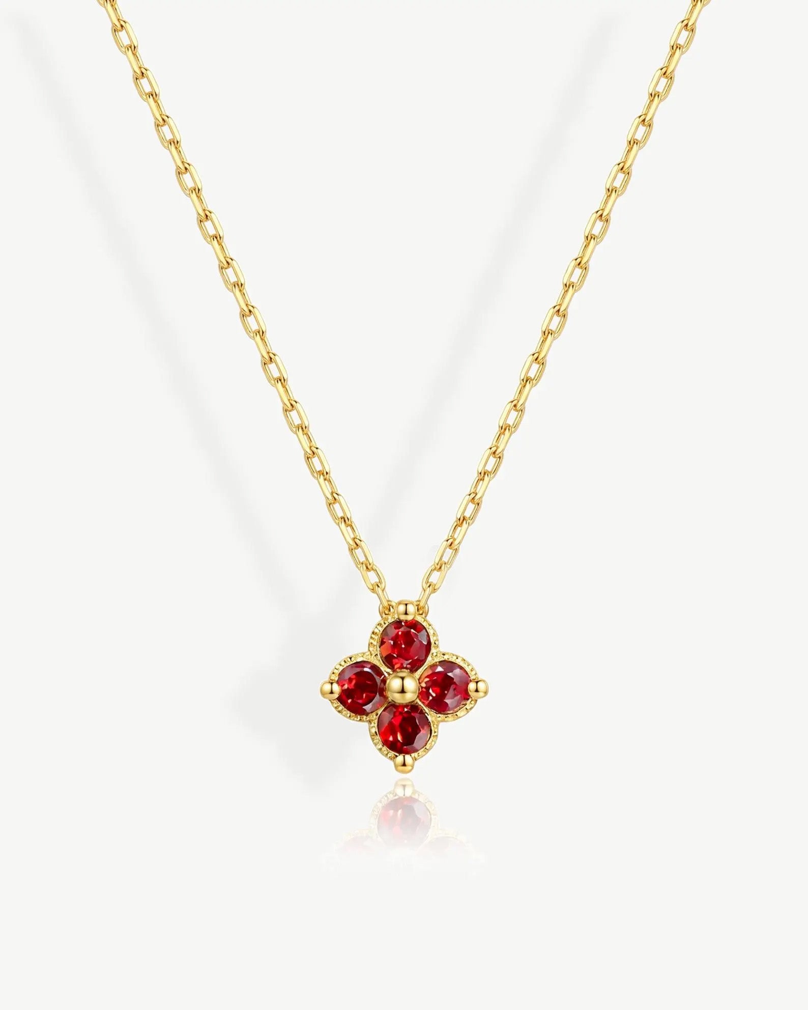 Tiny Red Flower Necklace