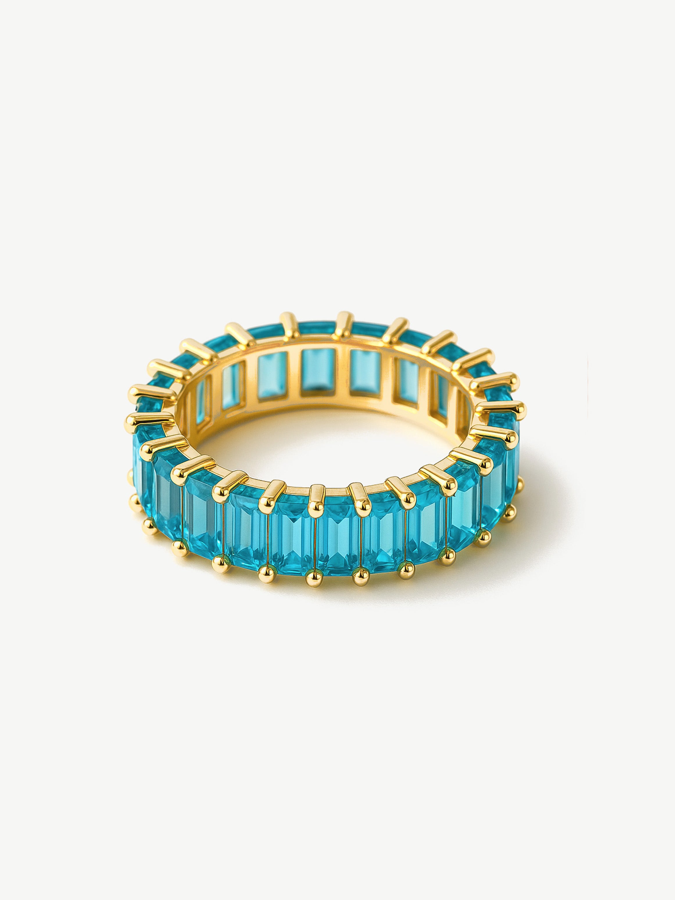 Stacking Ring With Turquoise Blue Stones